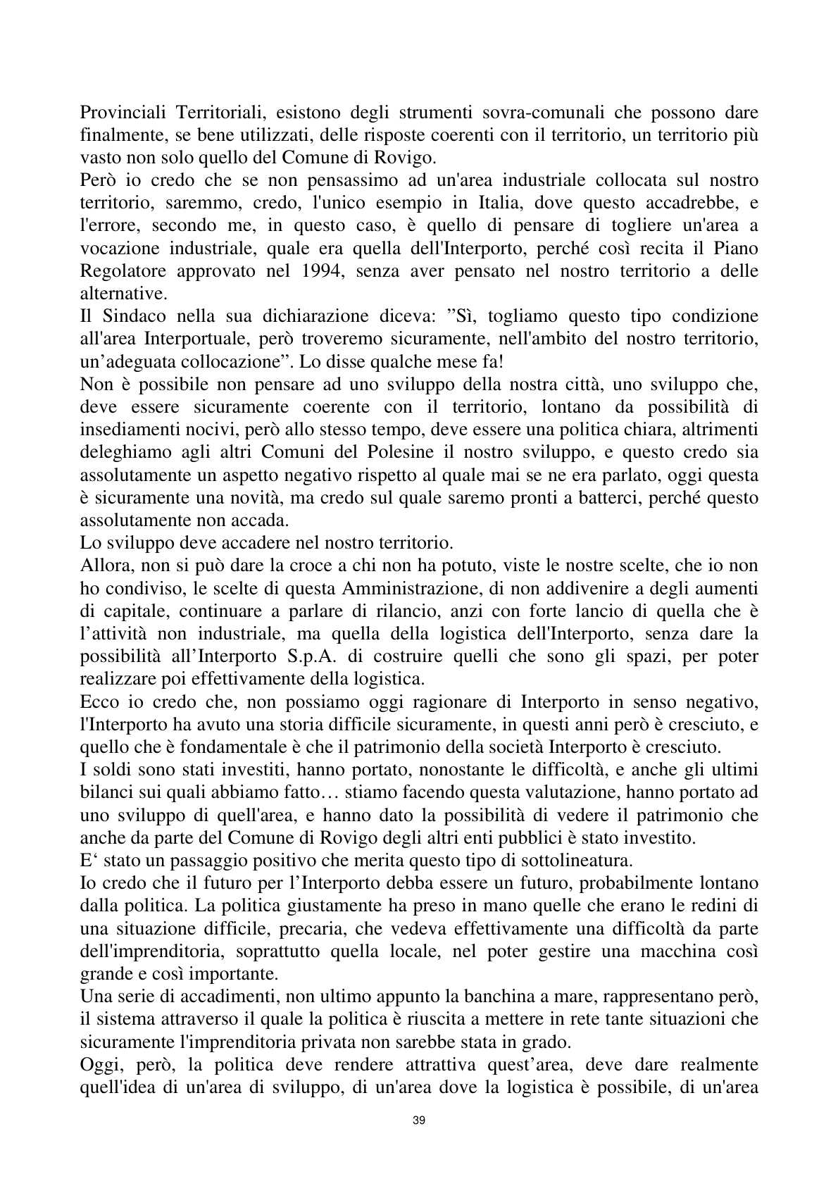 Pagina 39 del verbale