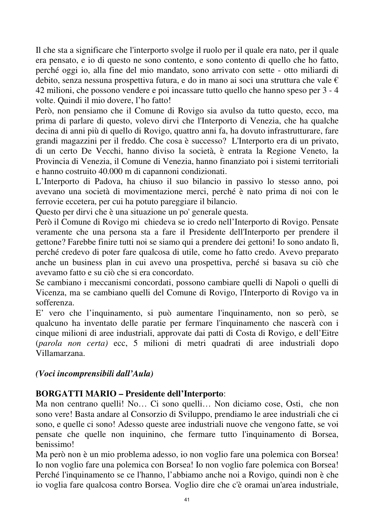 Pagina 41 del verbale
