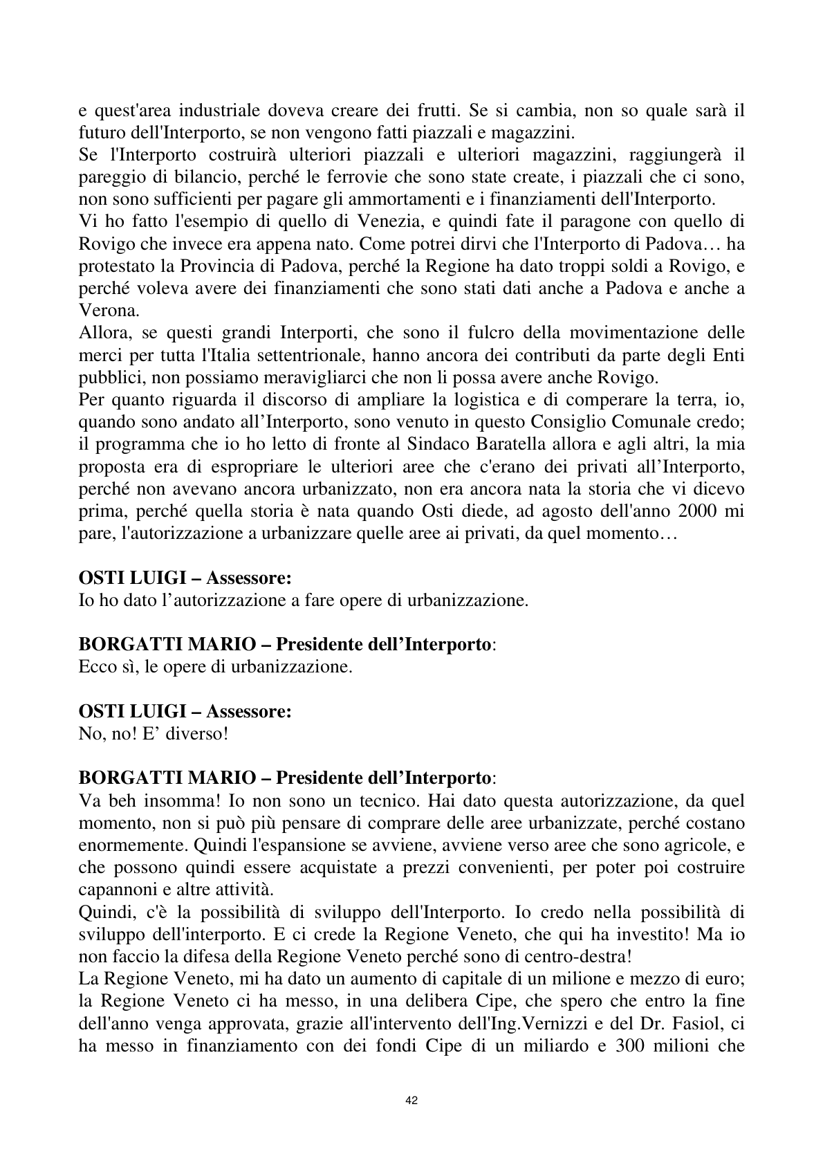 Pagina 42 del verbale