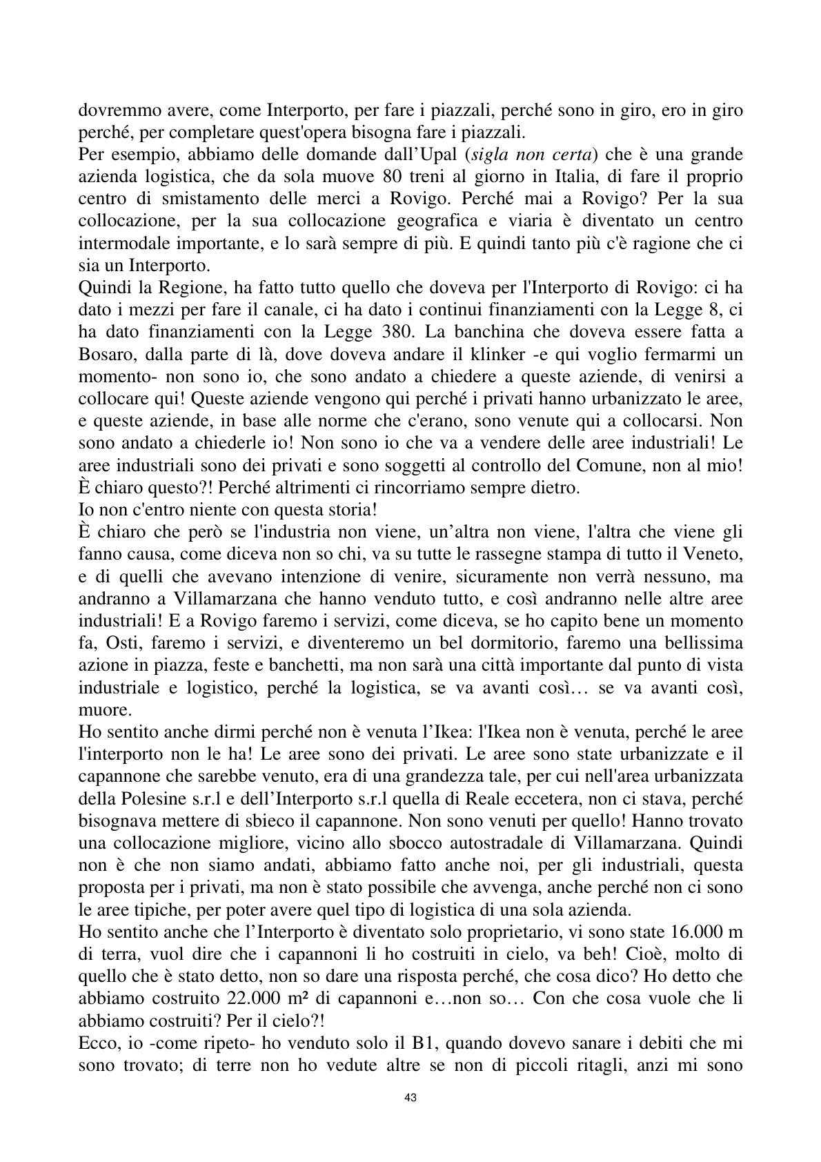 Pagina 43 del verbale