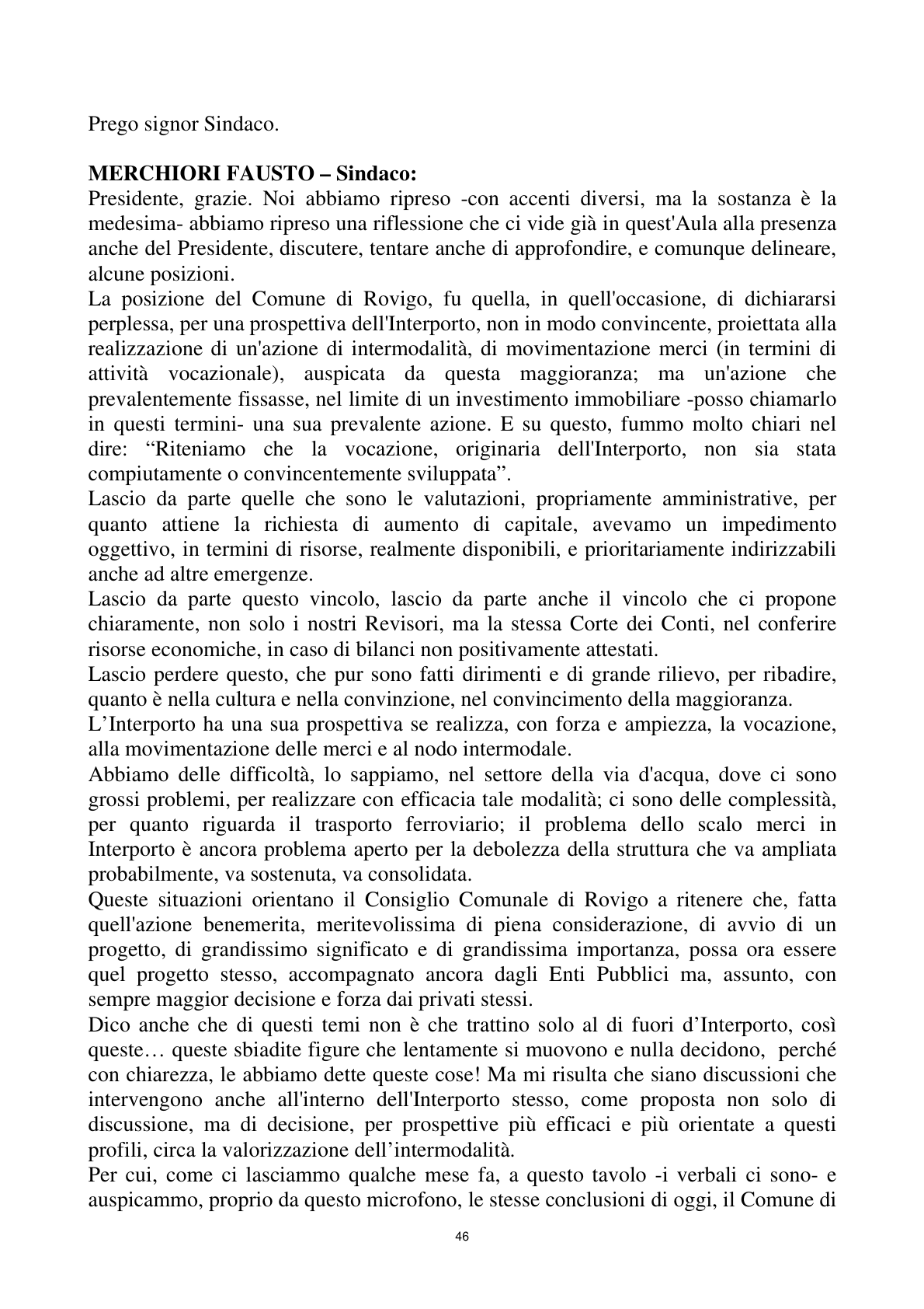 Pagina 46 del verbale