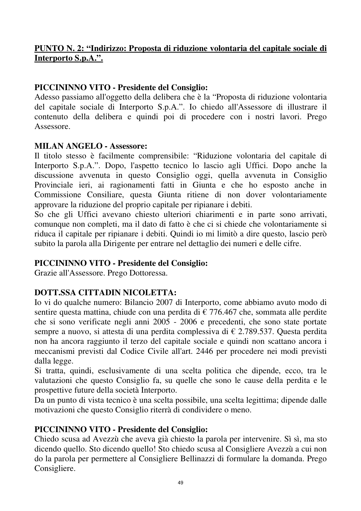 Pagina 49 del verbale