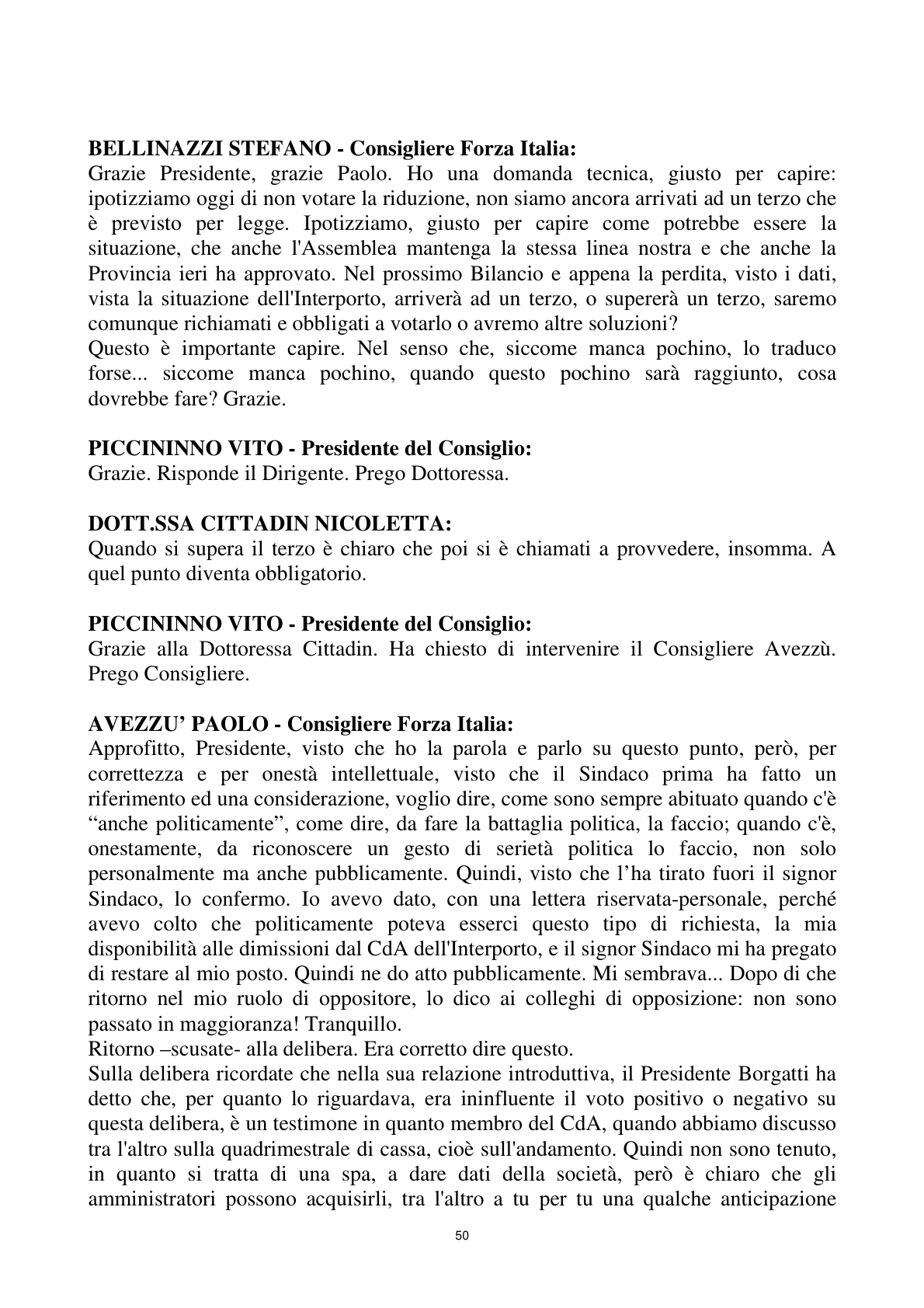 Pagina 50 del verbale