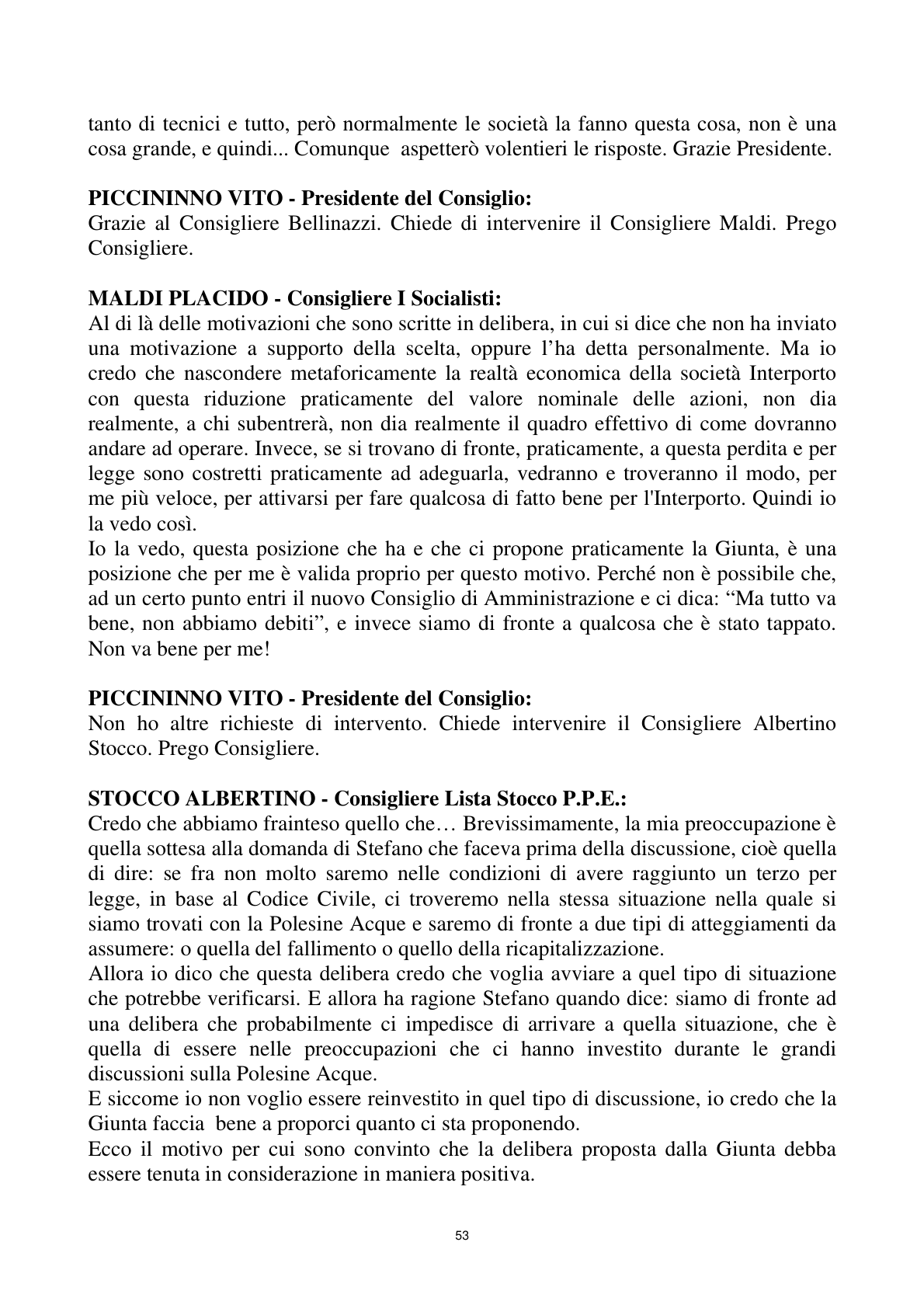 Pagina 53 del verbale