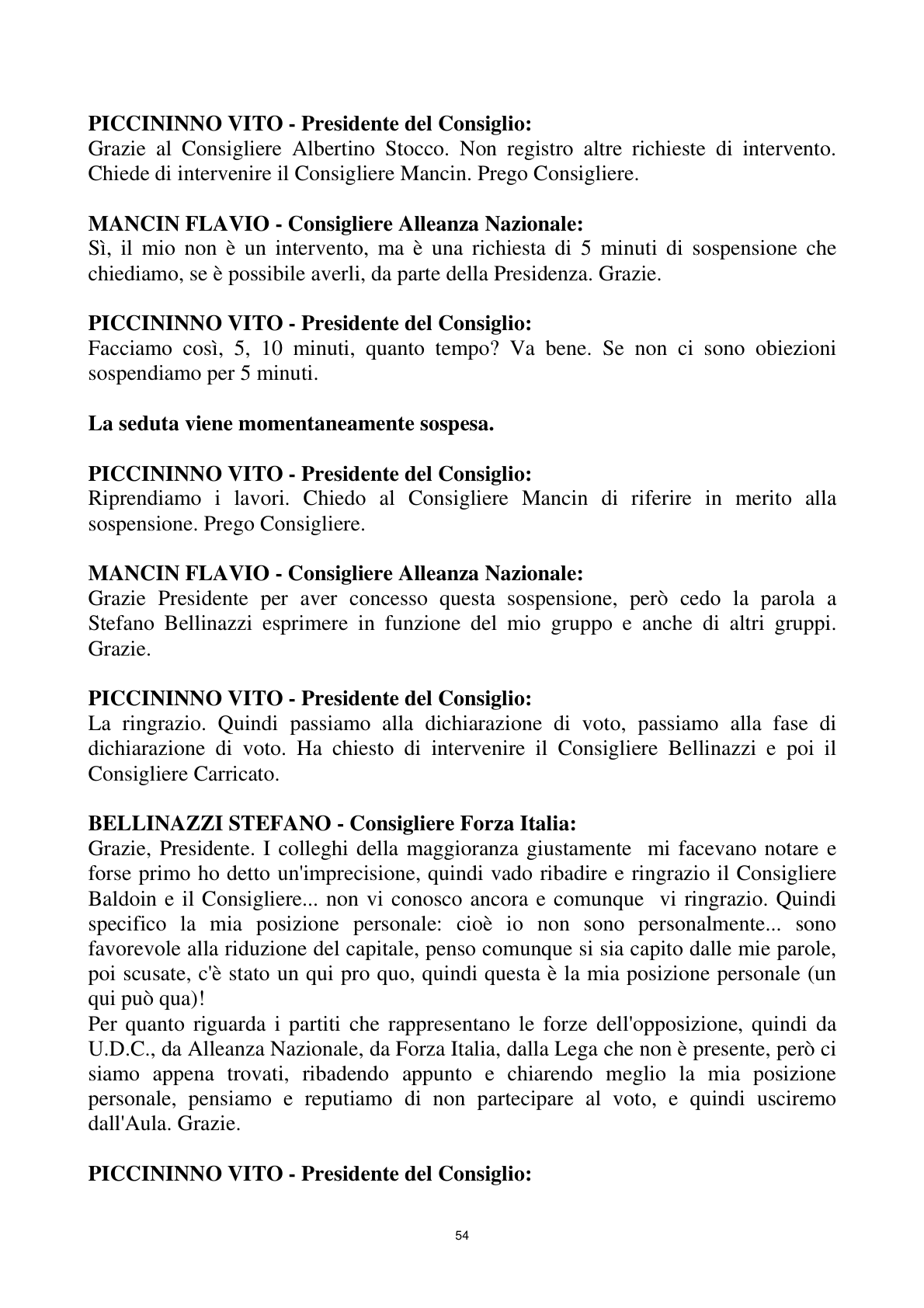 Pagina 54 del verbale