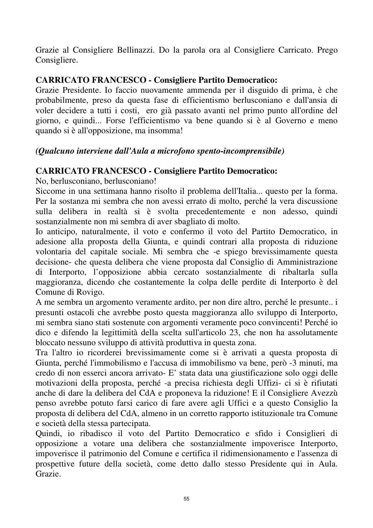 Pagina 55 del verbale