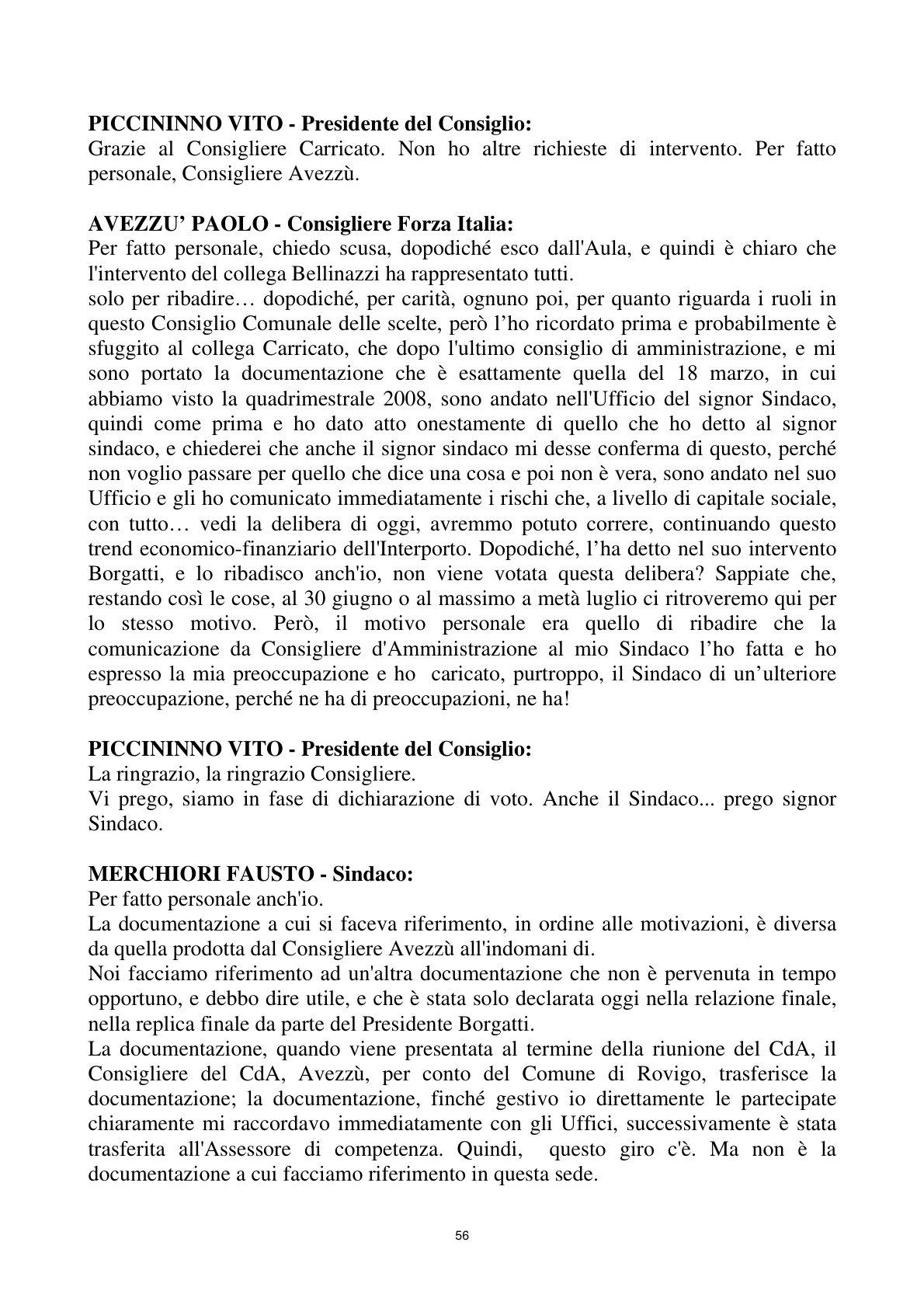 Pagina 56 del verbale