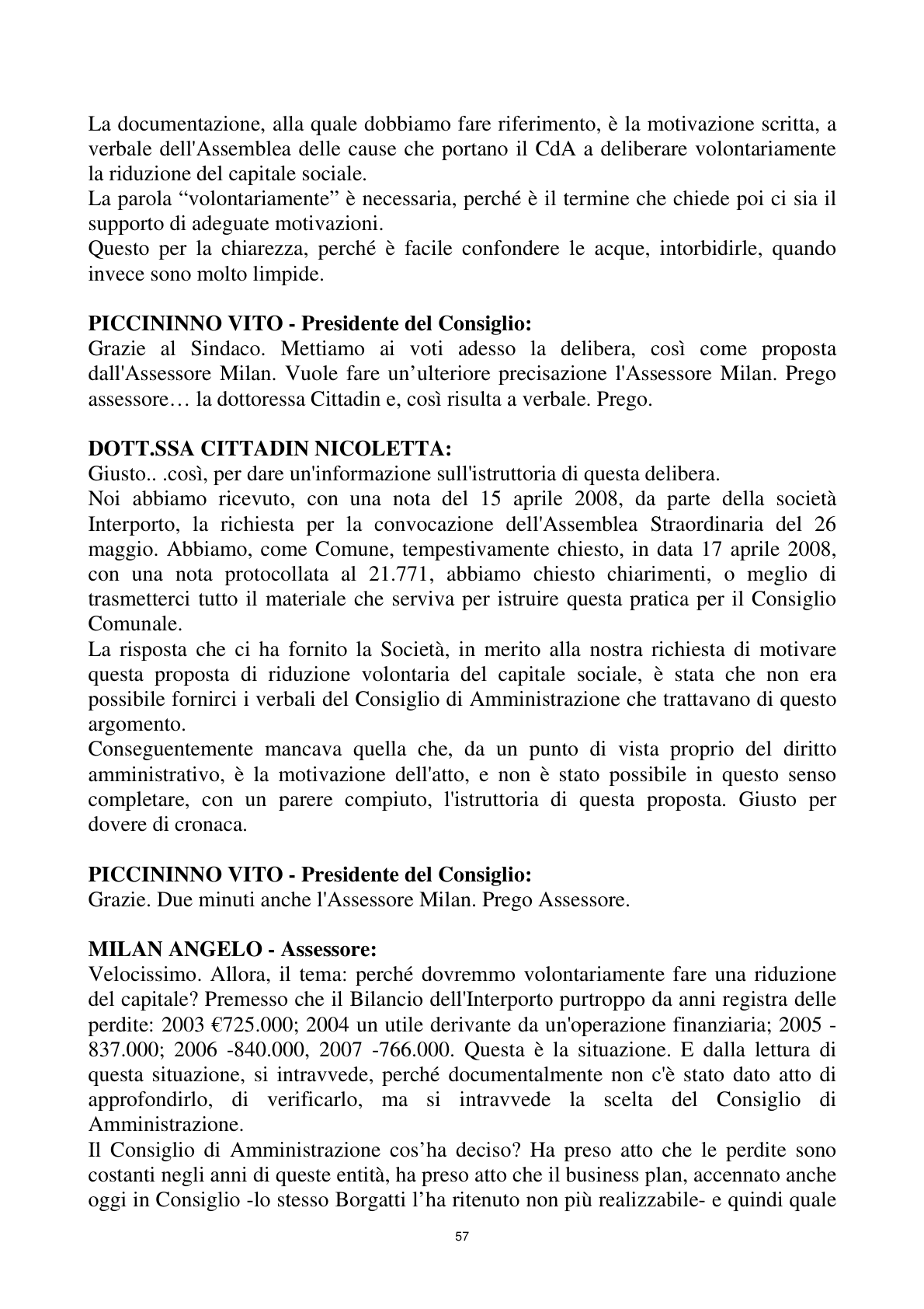 Pagina 57 del verbale