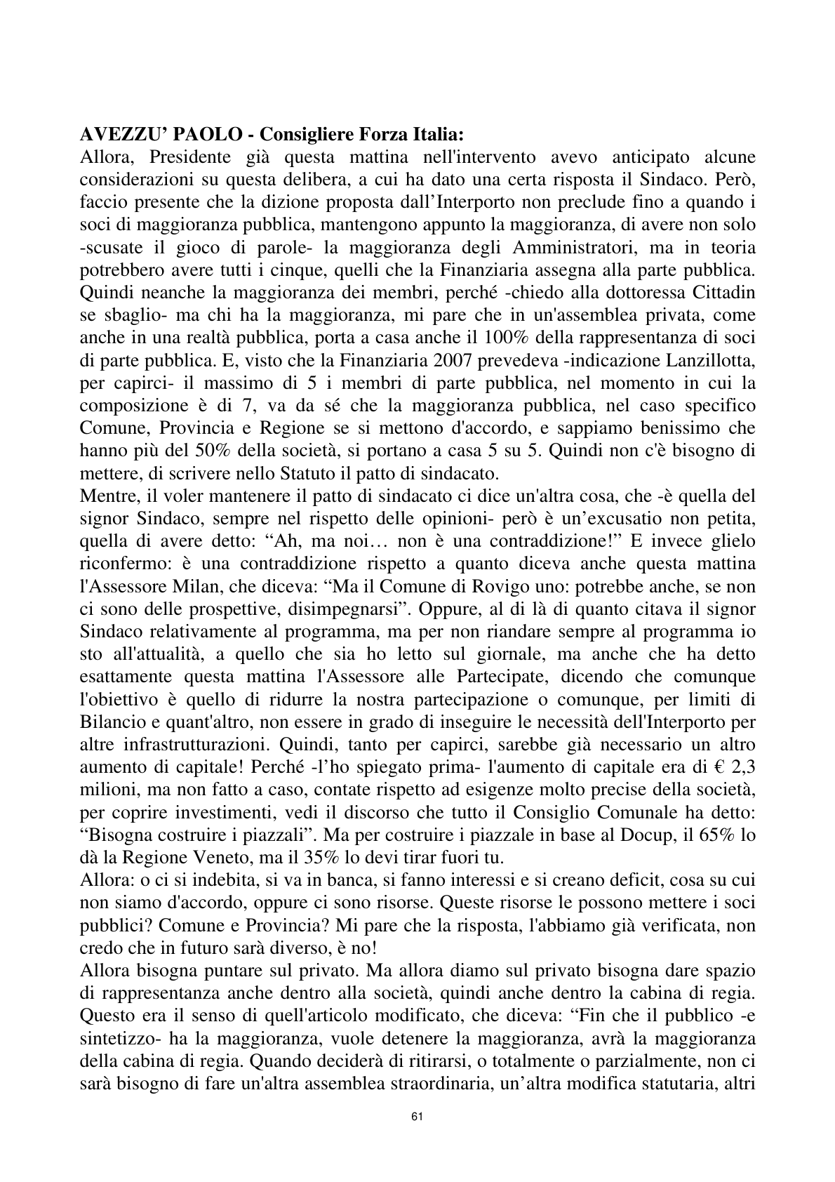 Pagina 61 del verbale