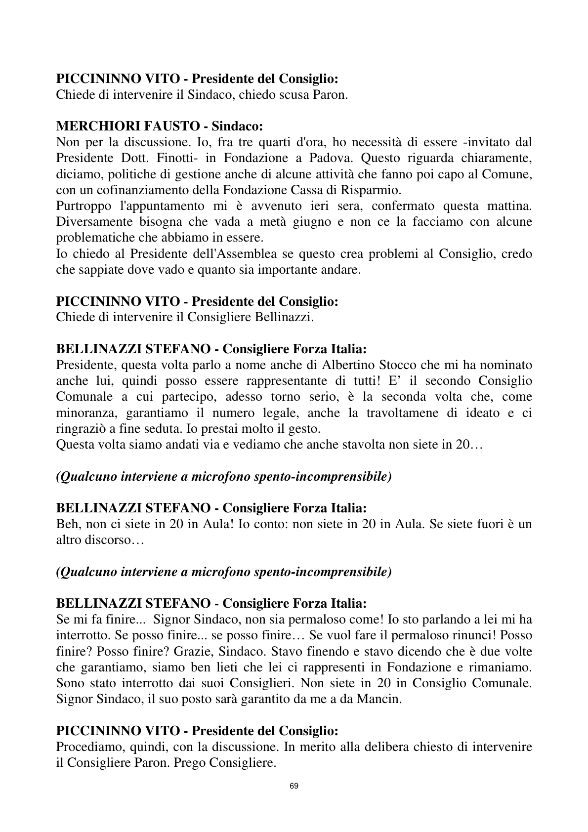 Pagina 69 del verbale