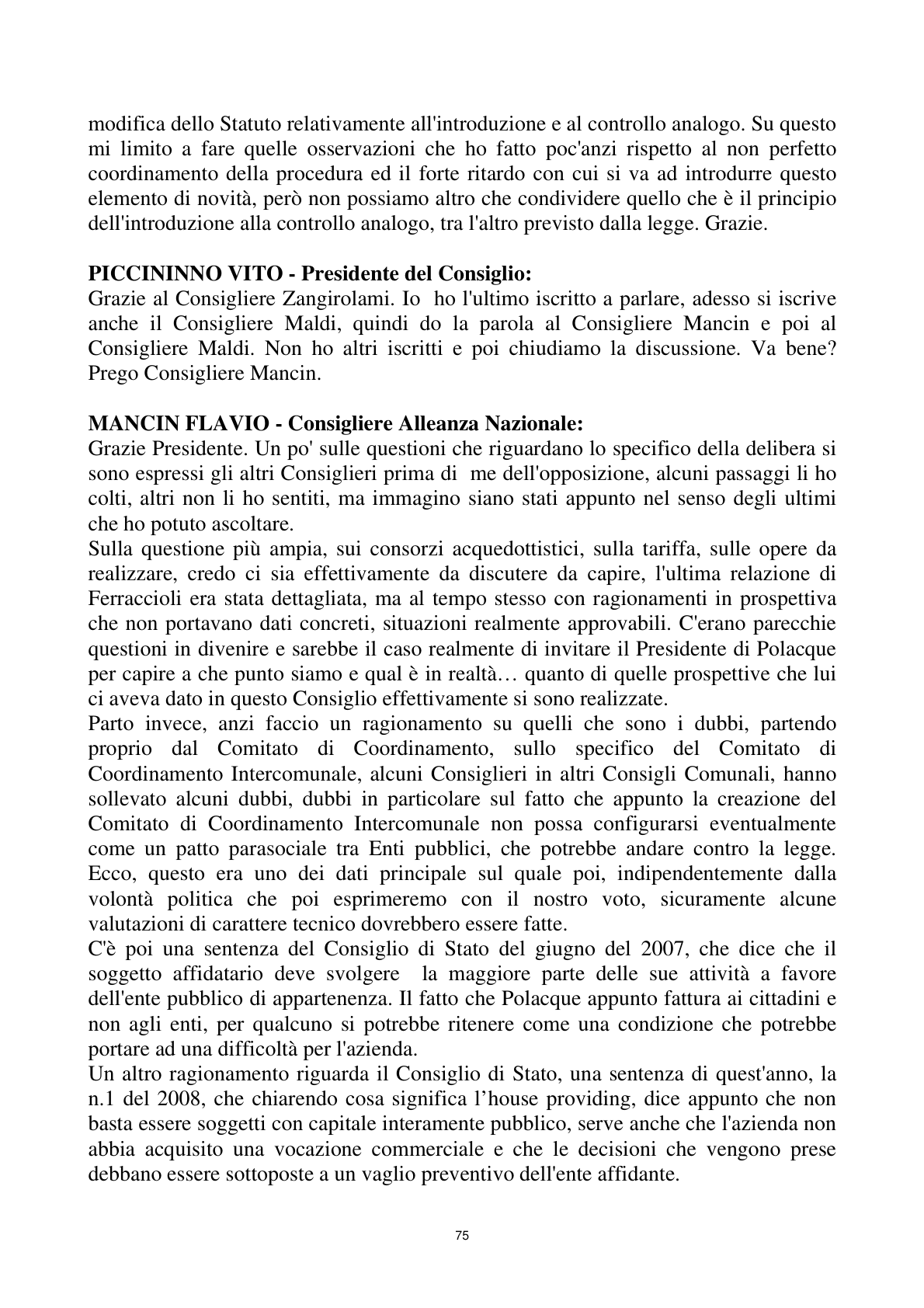 Pagina 75 del verbale