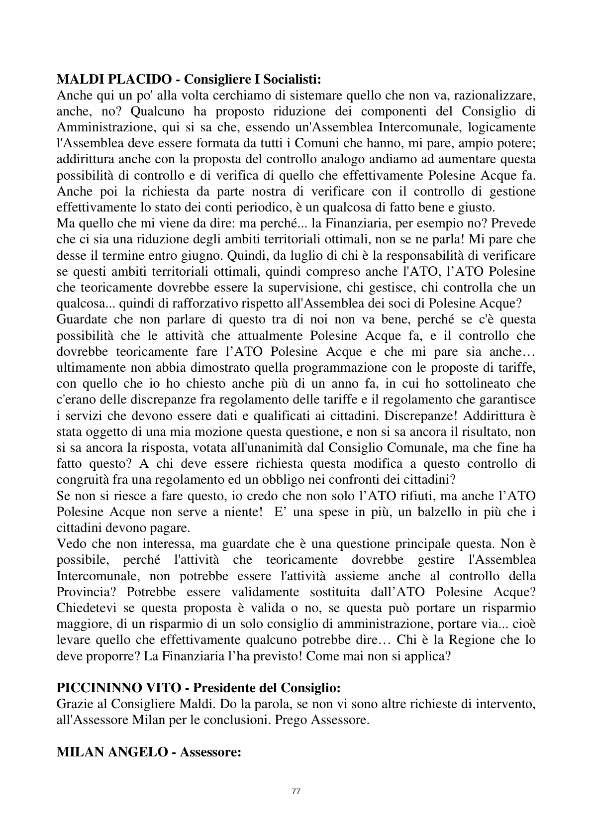Pagina 77 del verbale