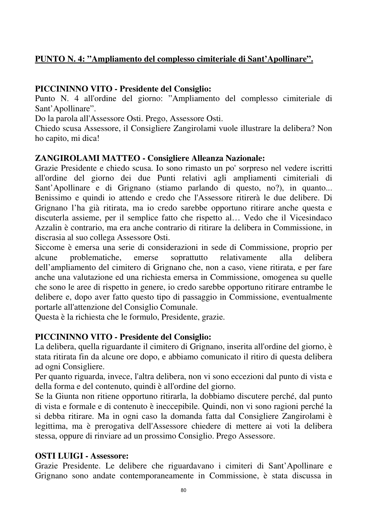 Pagina 80 del verbale