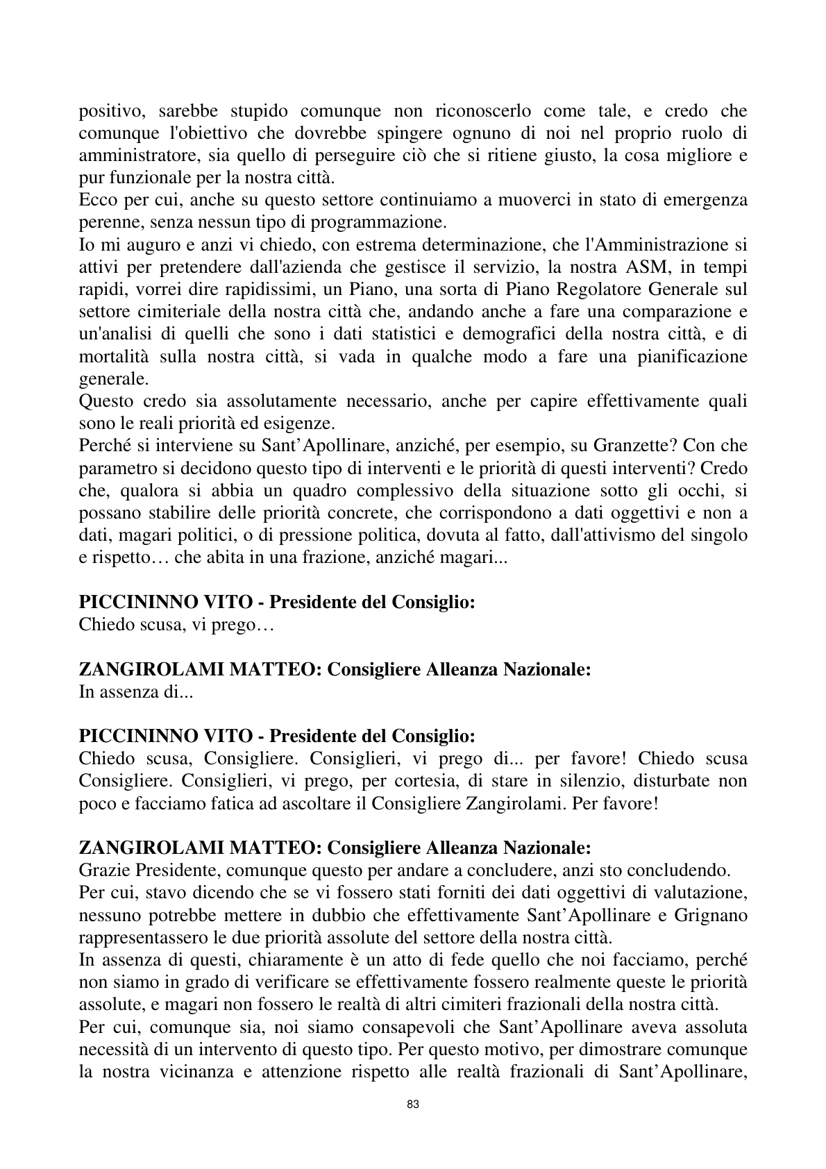 Pagina 83 del verbale