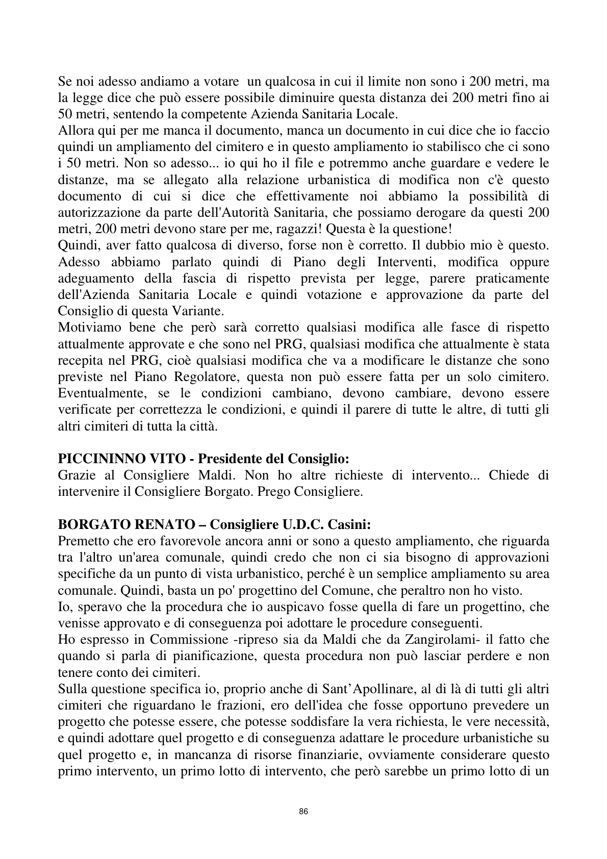 Pagina 86 del verbale
