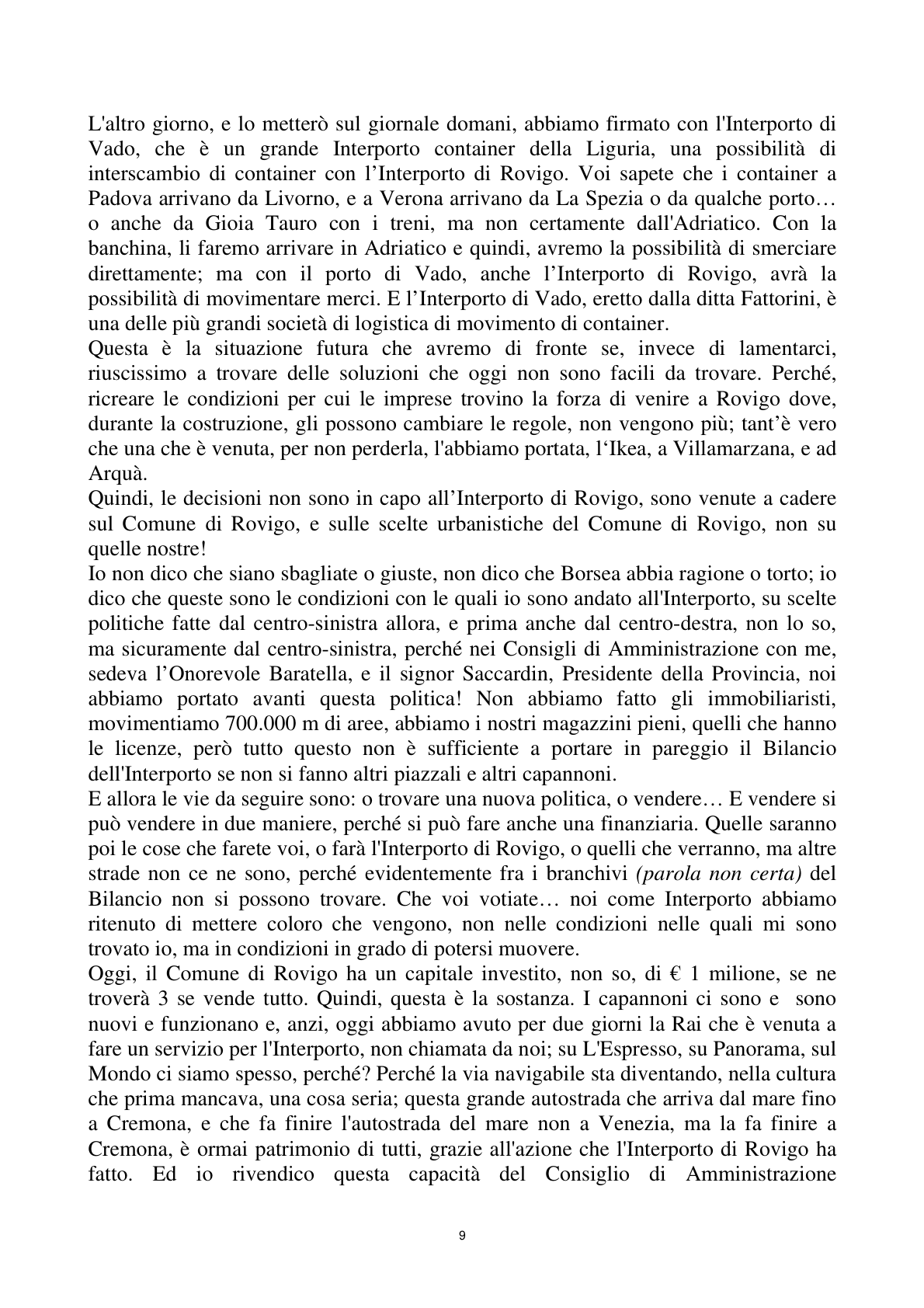 Pagina 9 del verbale