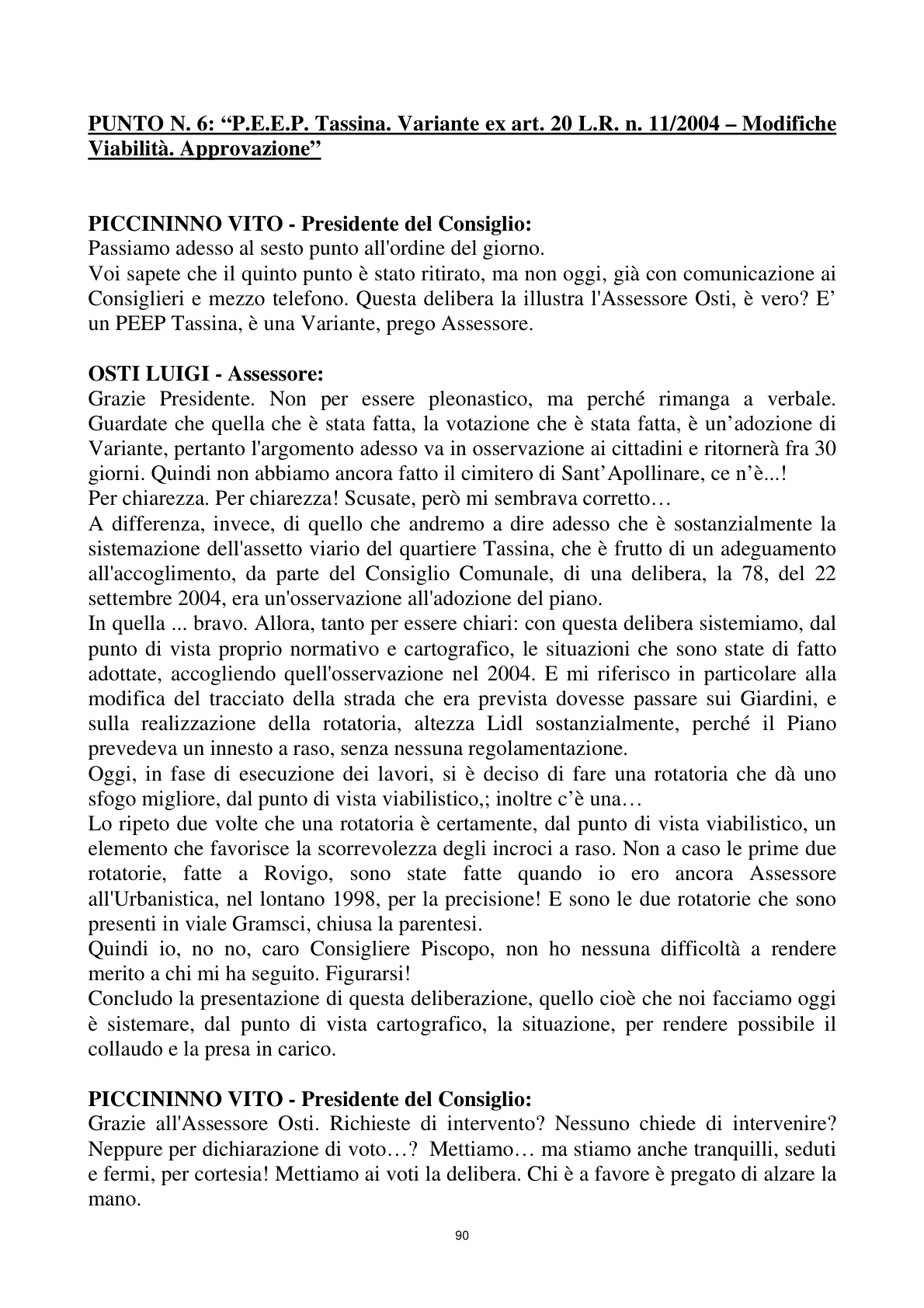 Pagina 90 del verbale