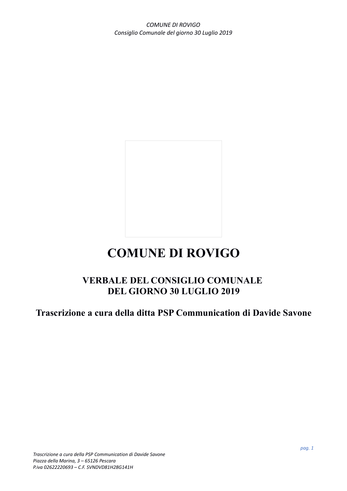 Pagina 1 del verbale