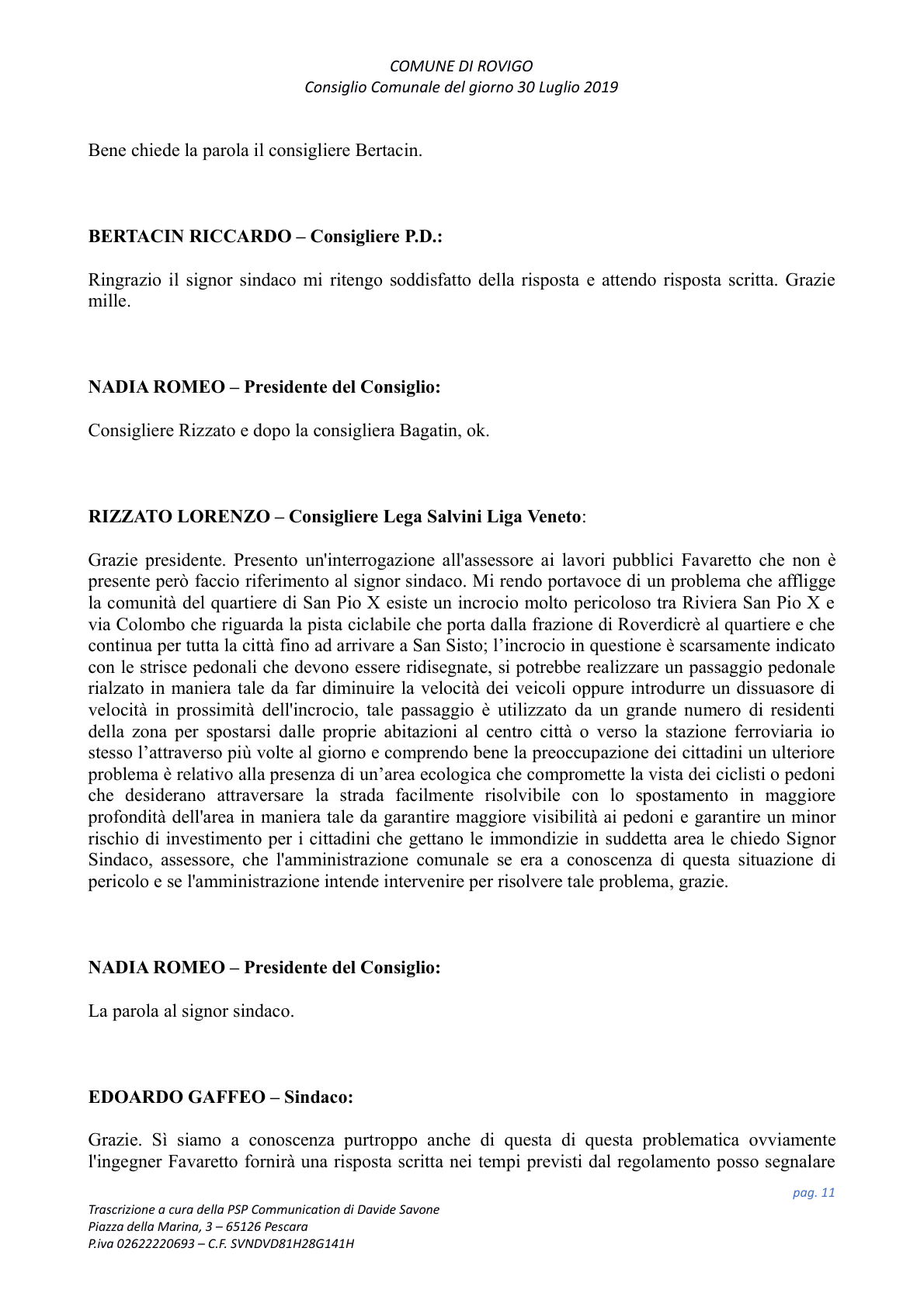 Pagina 11 del verbale