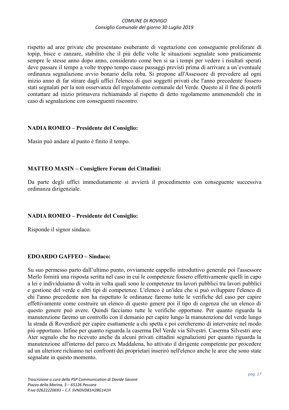Pagina 17 del verbale