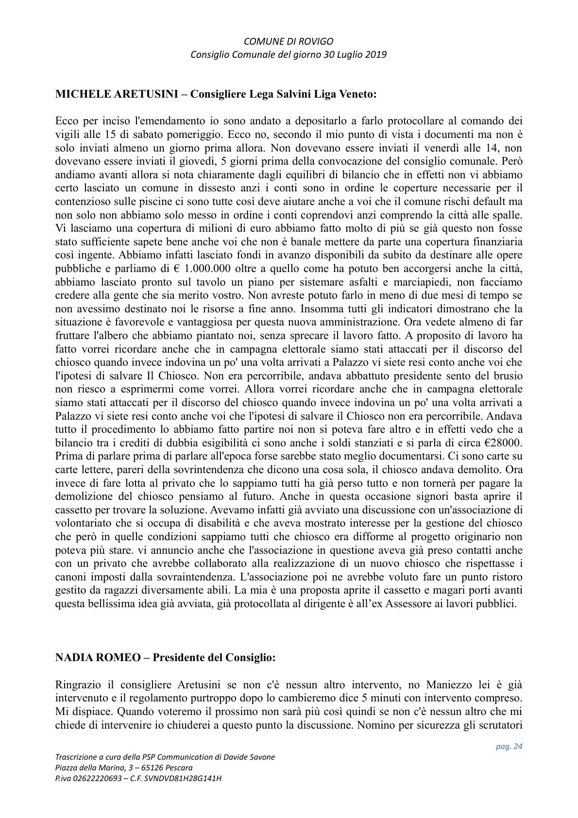 Pagina 24 del verbale