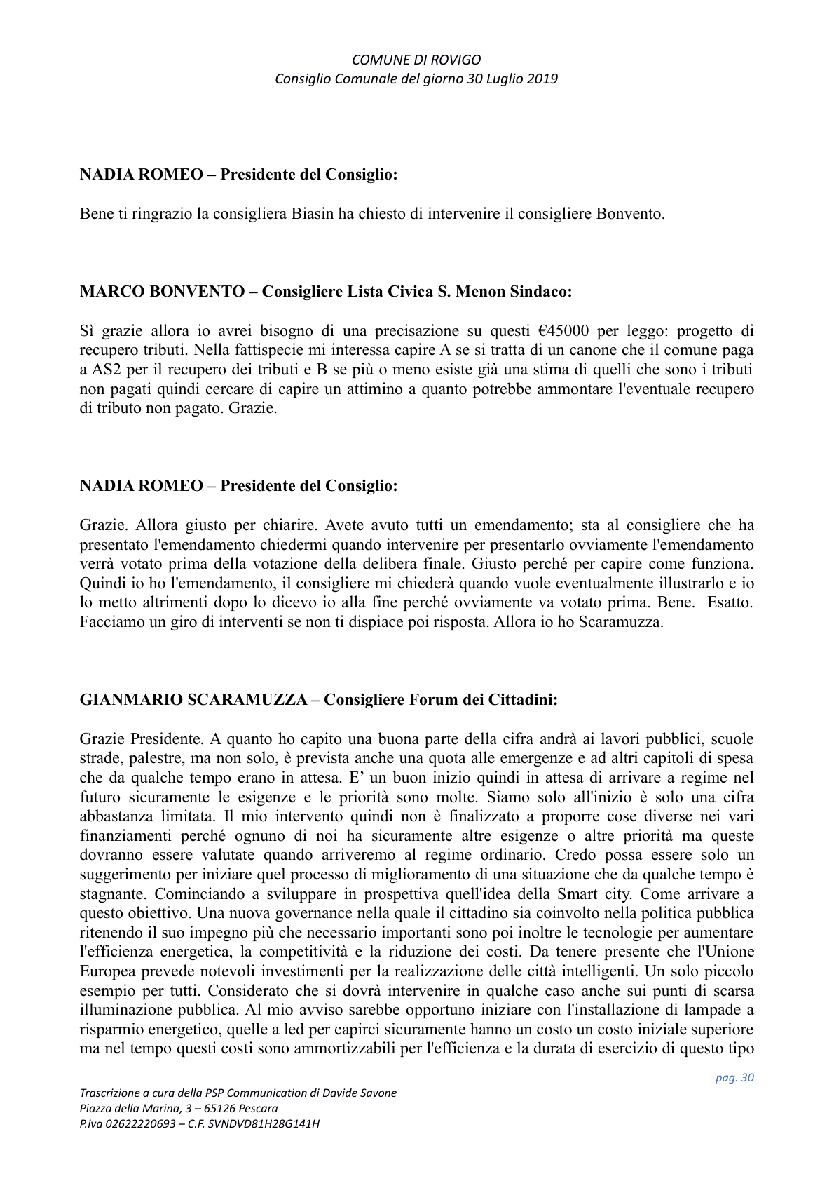 Pagina 30 del verbale