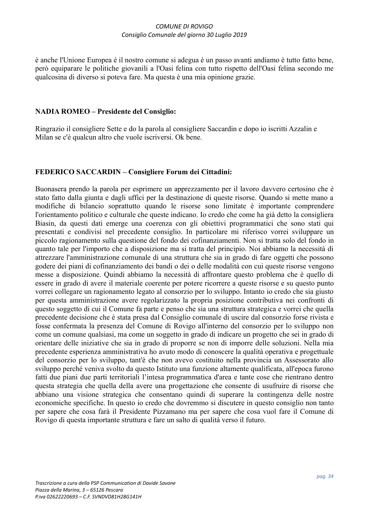 Pagina 34 del verbale