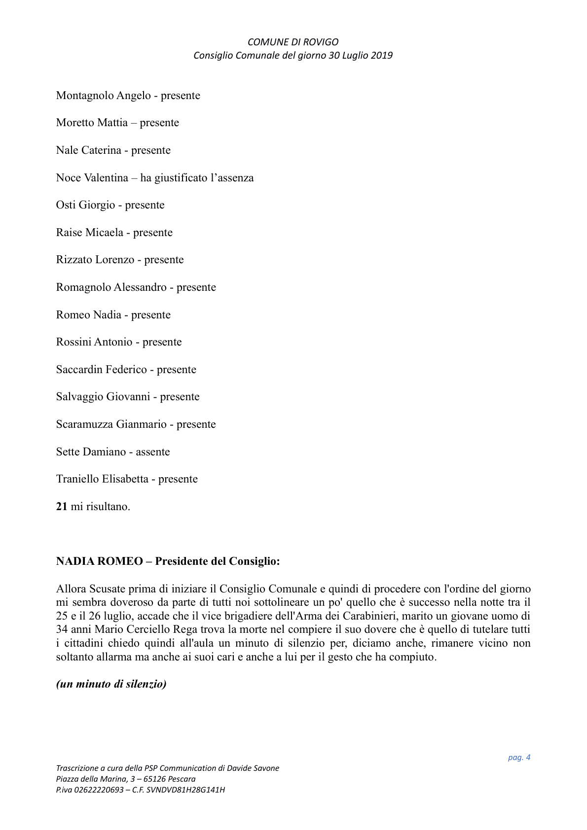Pagina 4 del verbale