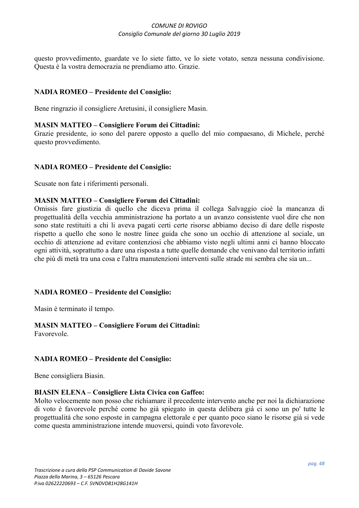 Pagina 48 del verbale