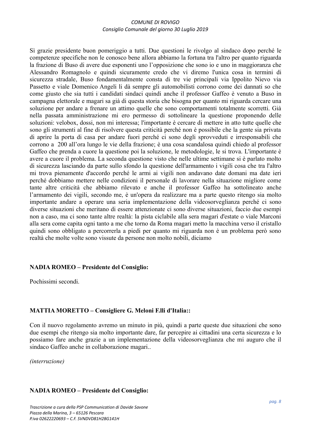 Pagina 8 del verbale