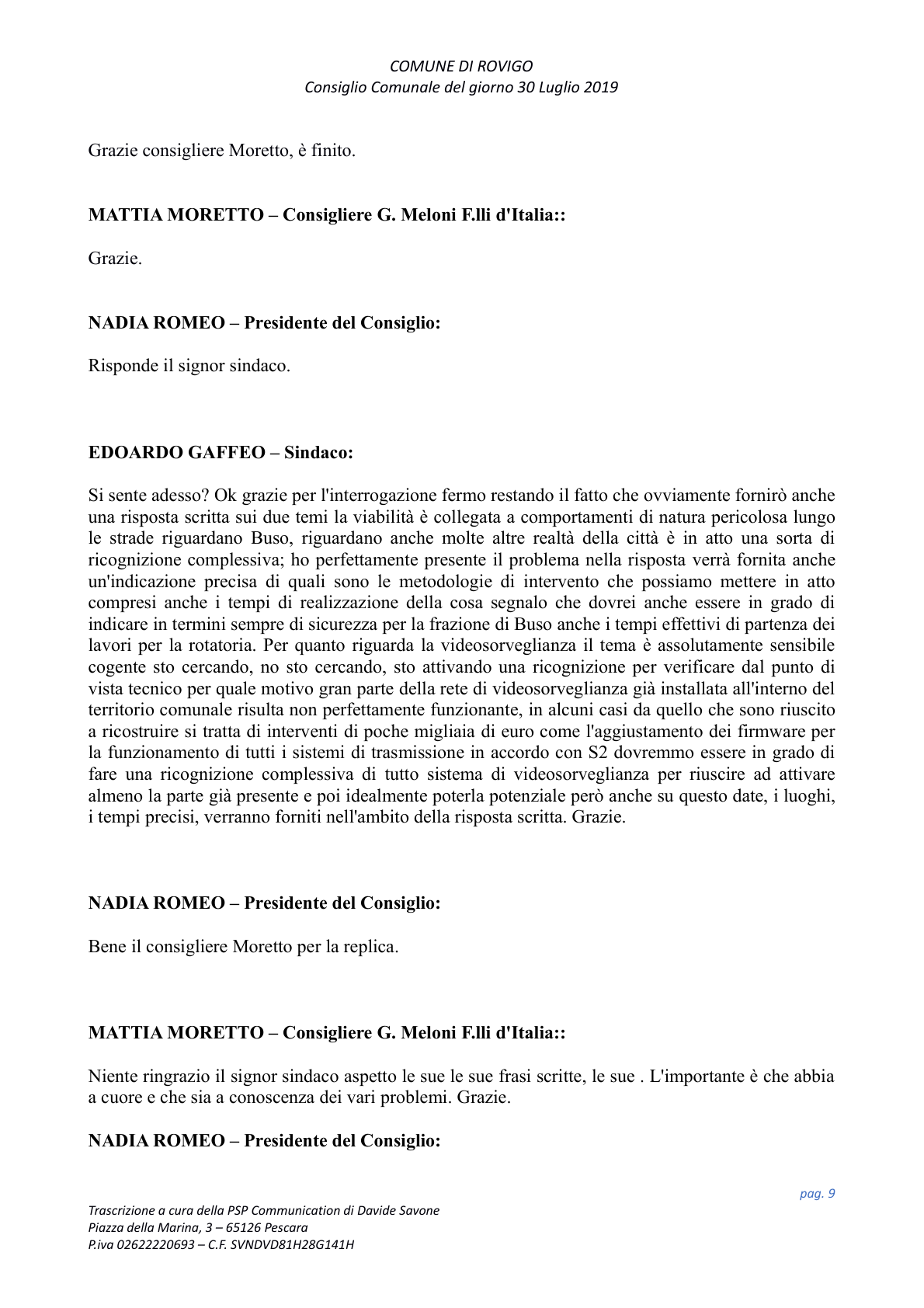 Pagina 9 del verbale
