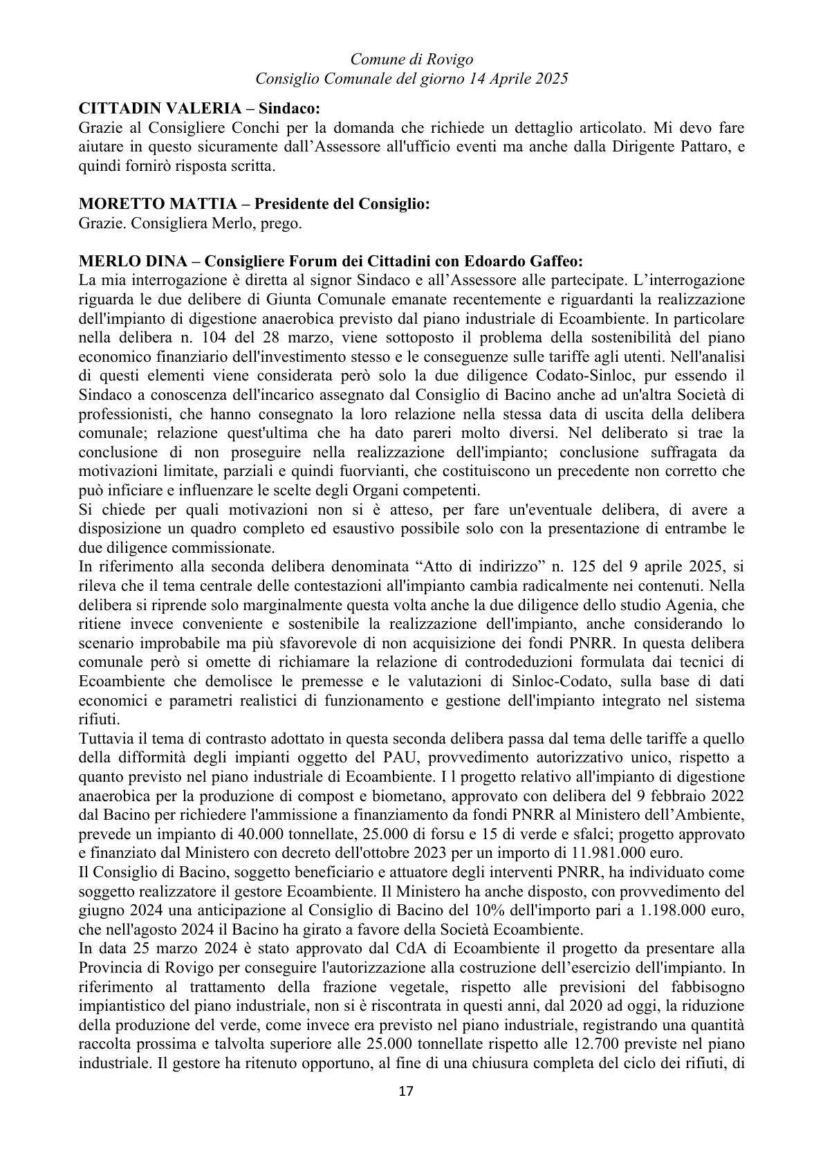 Pagina 17 del verbale