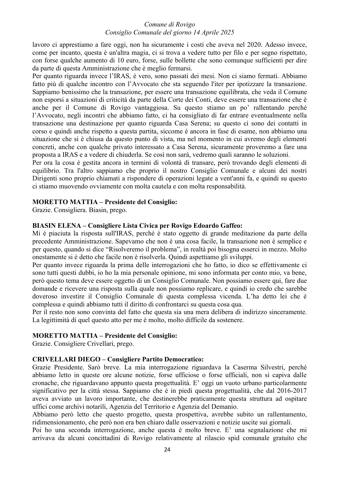 Pagina 24 del verbale