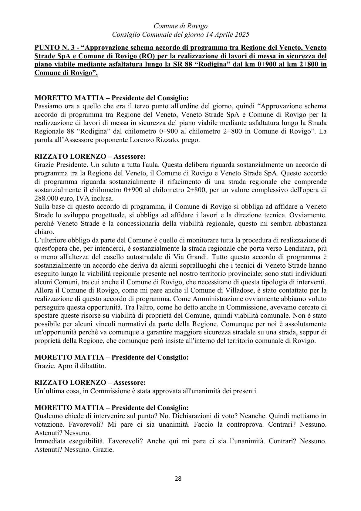 Pagina 28 del verbale