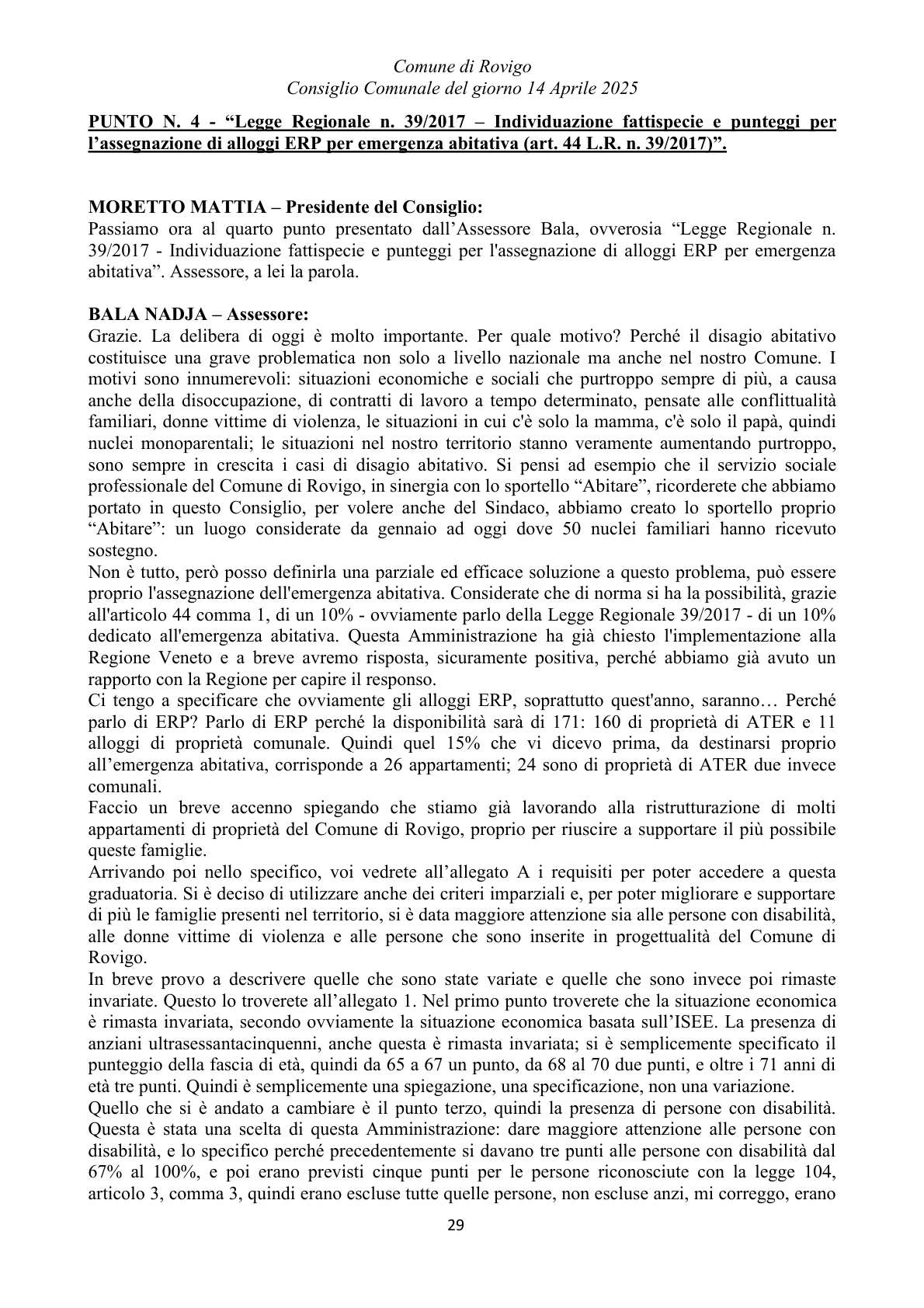 Pagina 29 del verbale