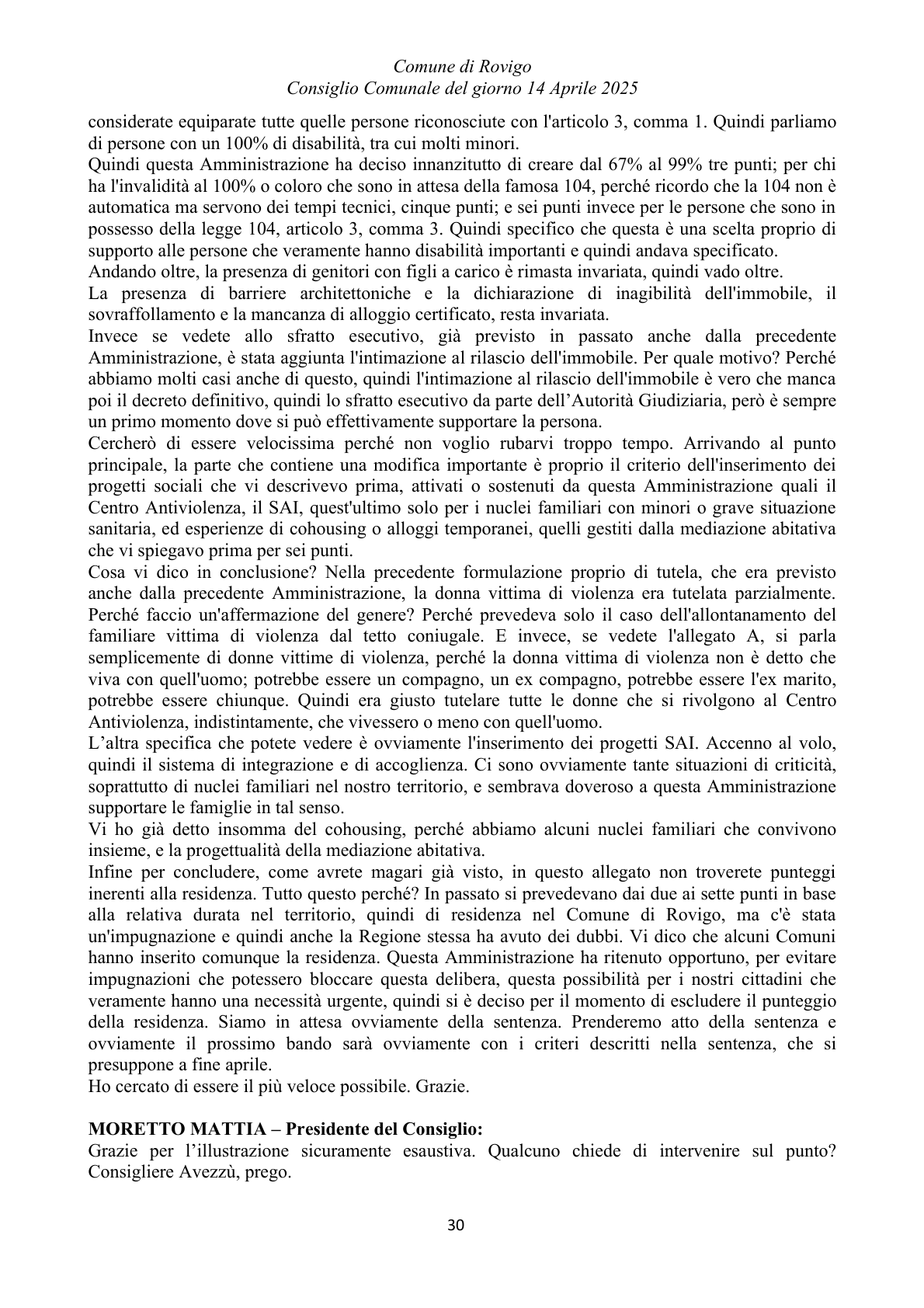 Pagina 30 del verbale