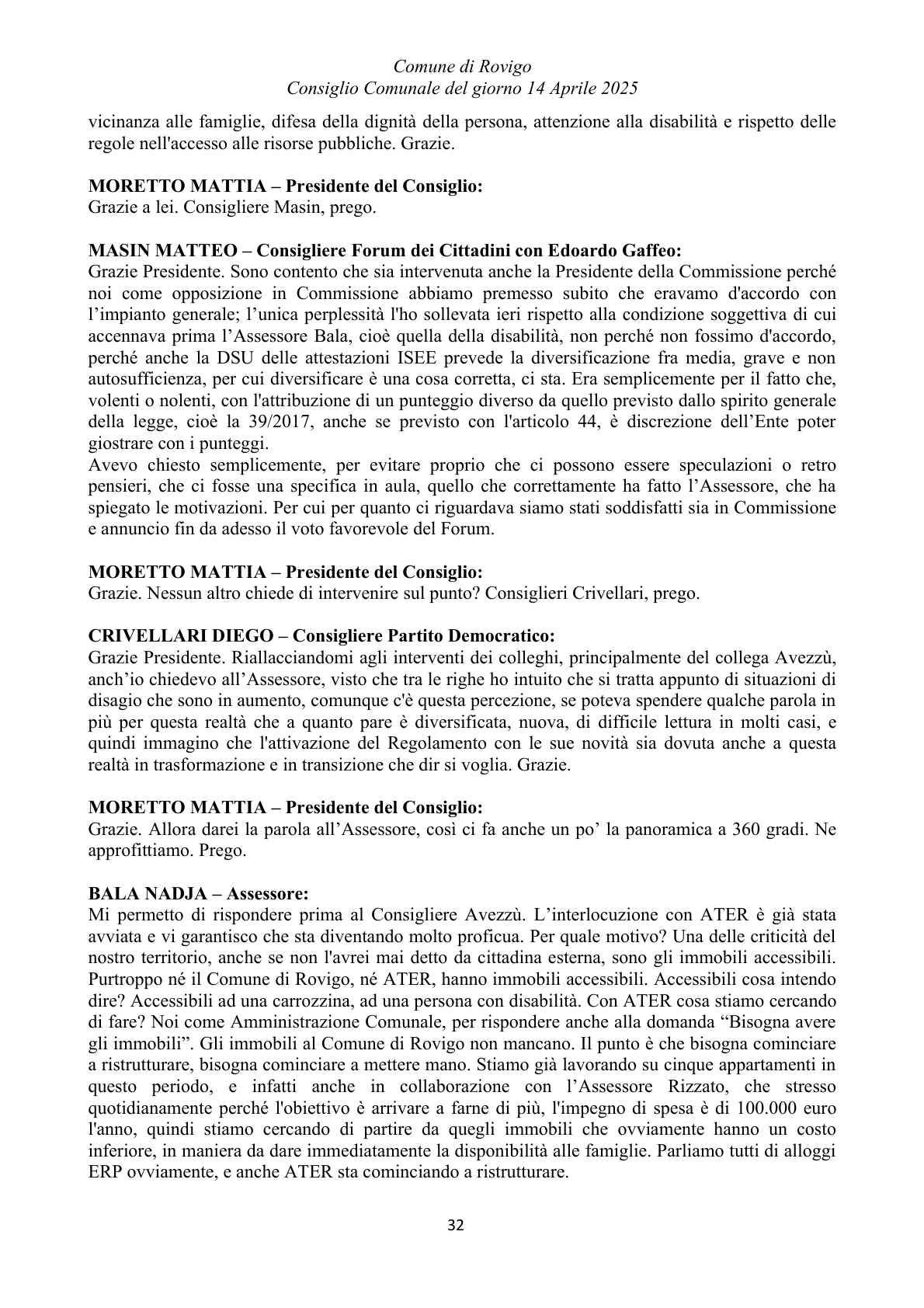 Pagina 32 del verbale