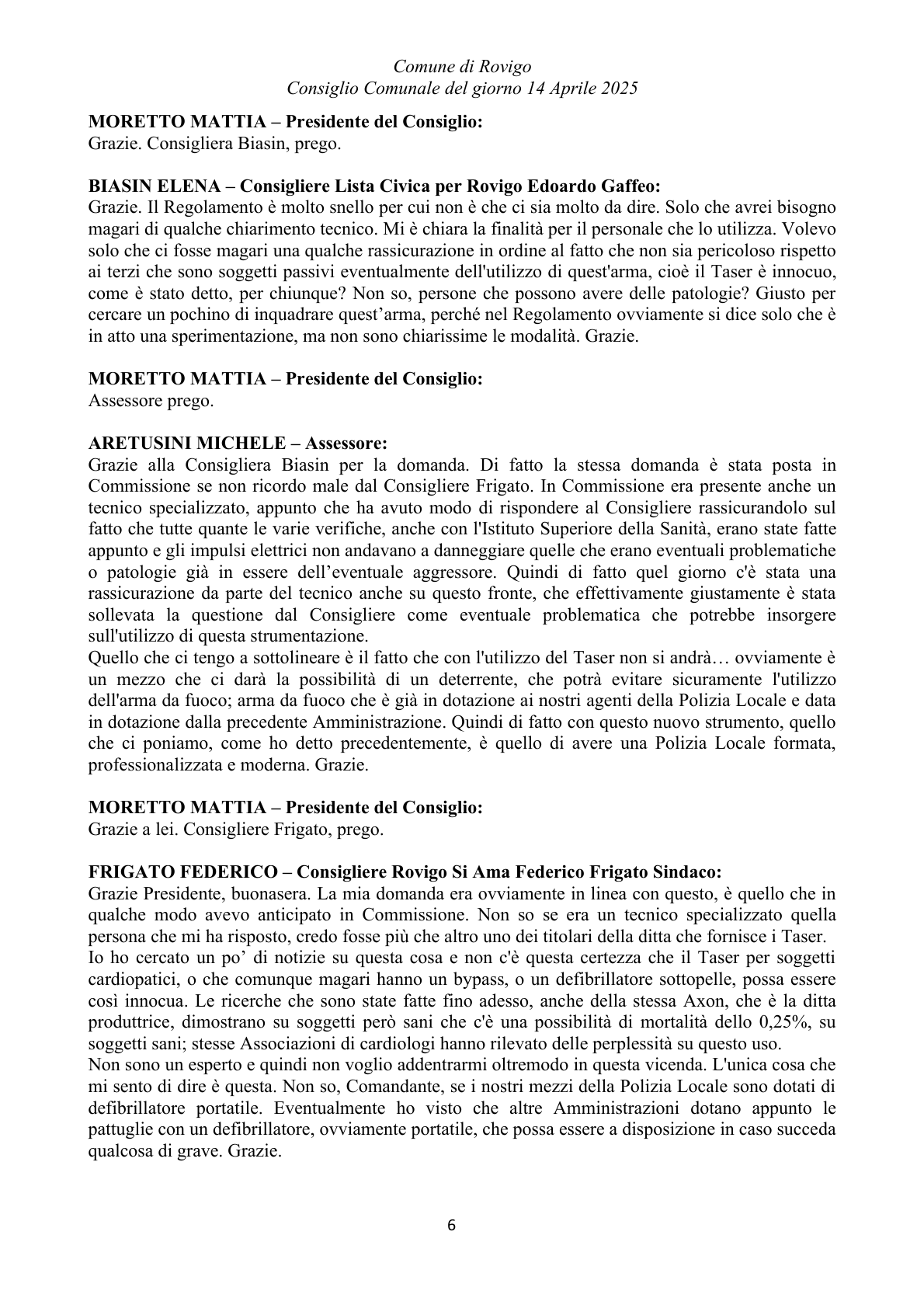 Pagina 6 del verbale