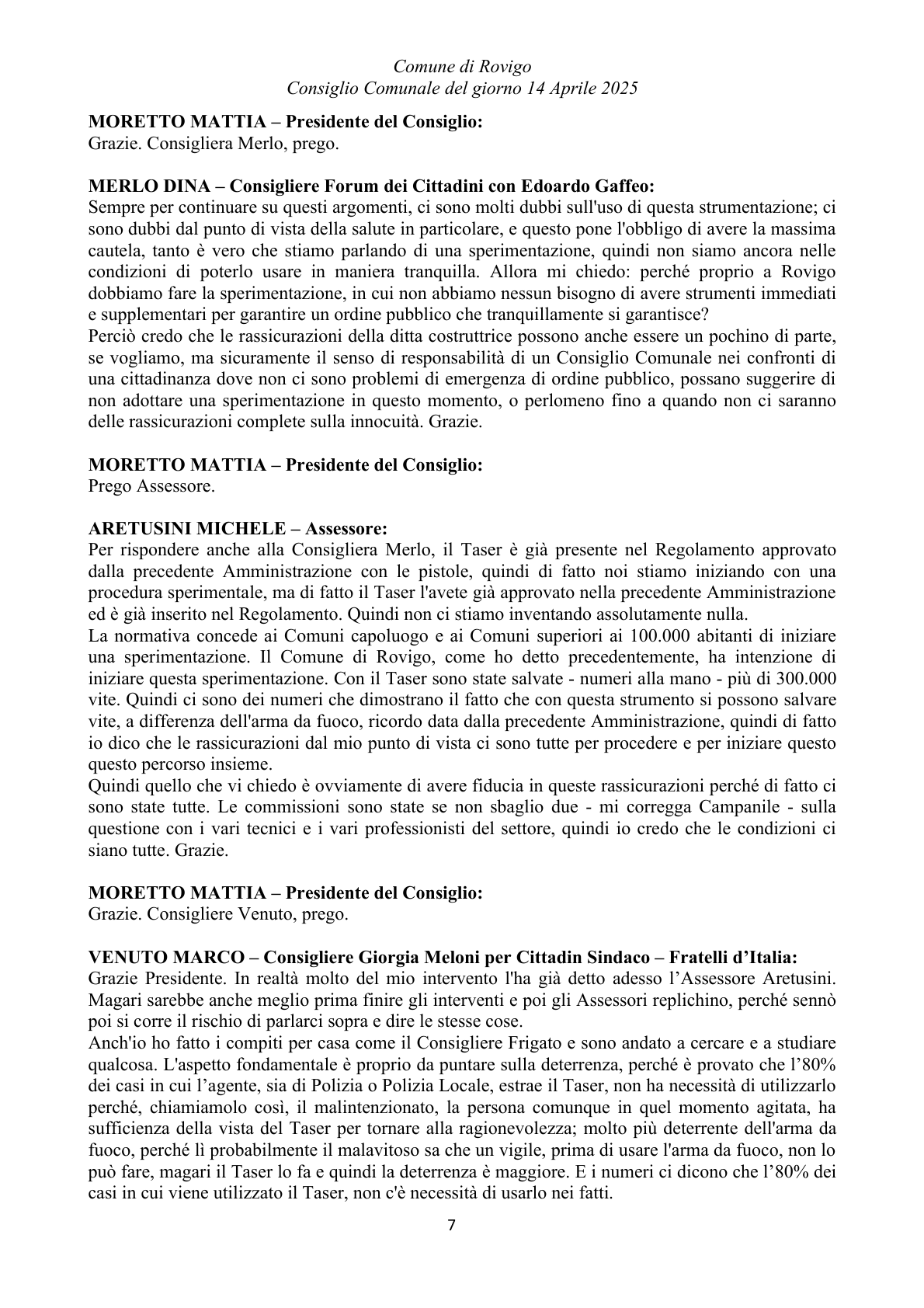 Pagina 7 del verbale