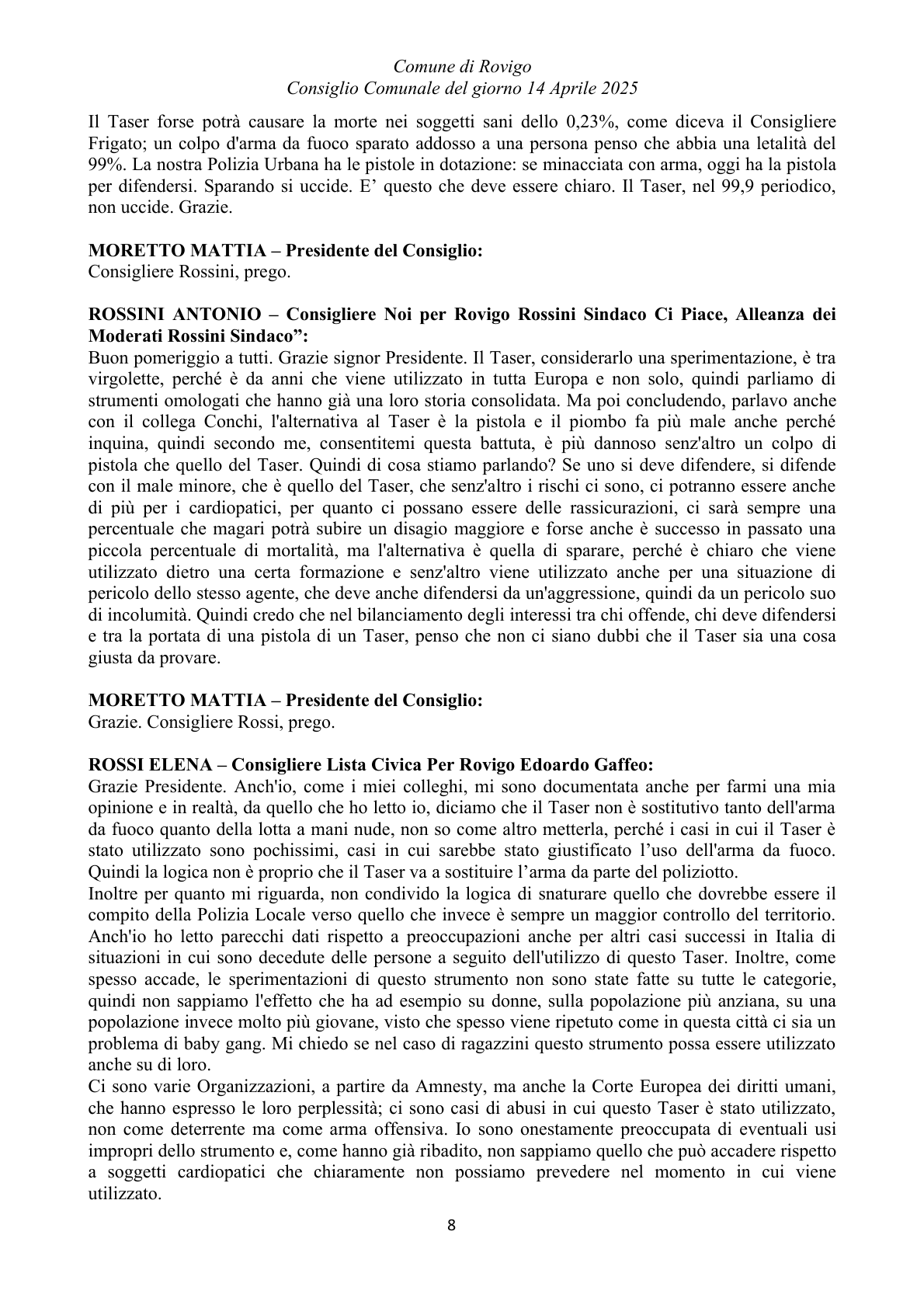 Pagina 8 del verbale