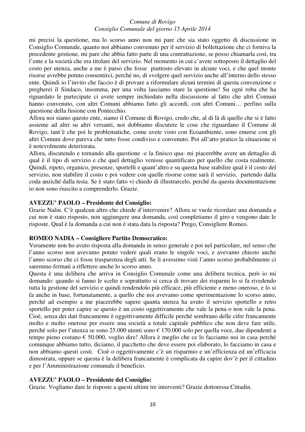 Pagina 10 del verbale