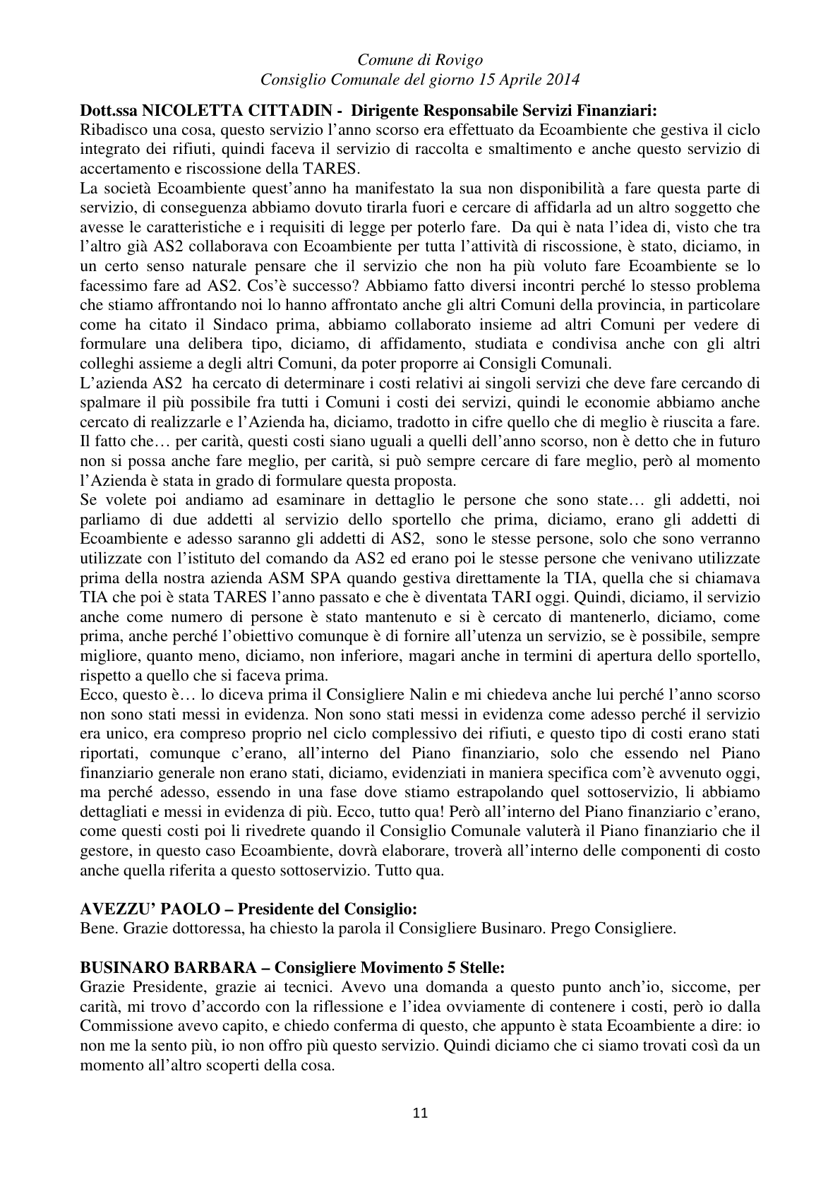 Pagina 11 del verbale