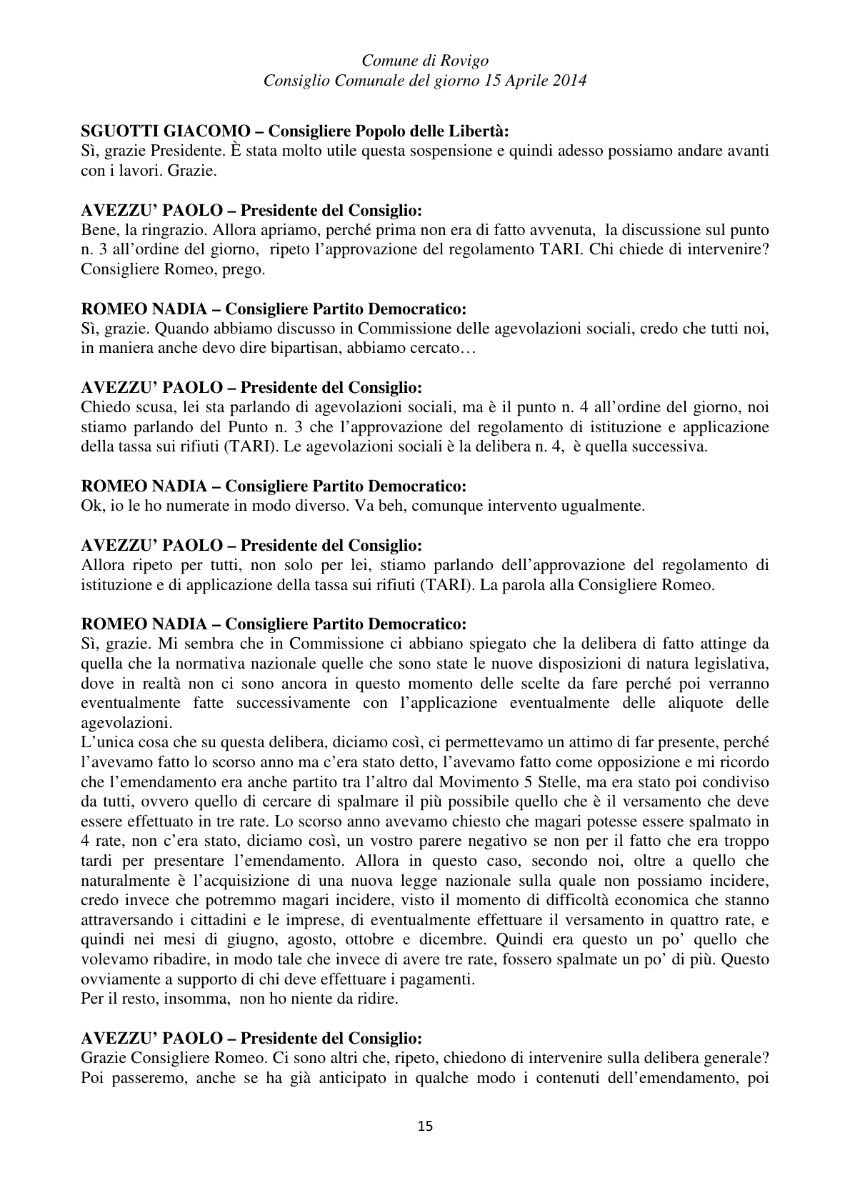 Pagina 15 del verbale