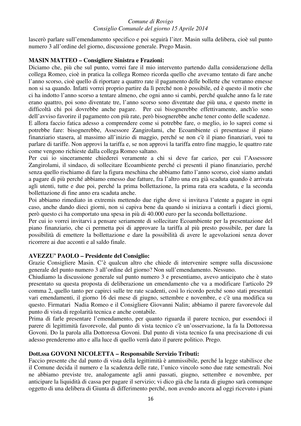 Pagina 16 del verbale
