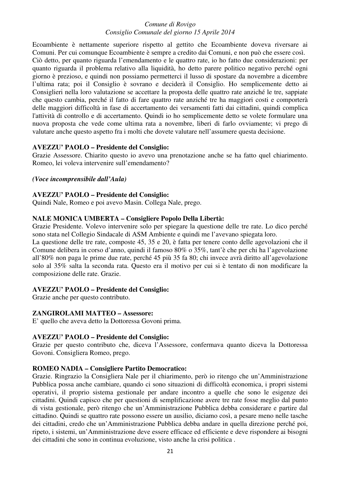 Pagina 21 del verbale