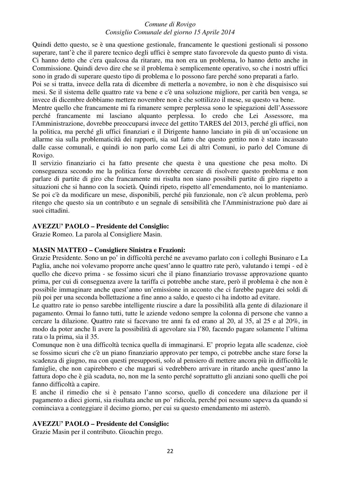 Pagina 22 del verbale