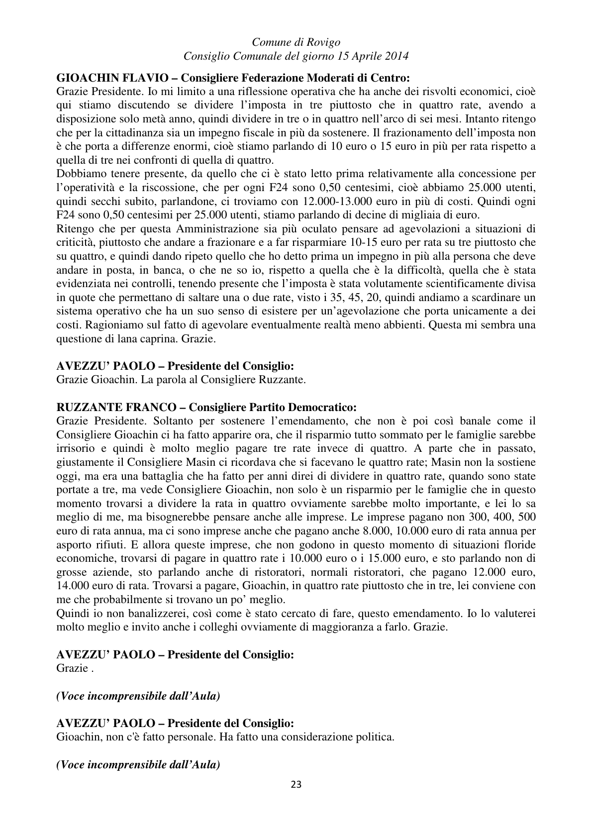 Pagina 23 del verbale