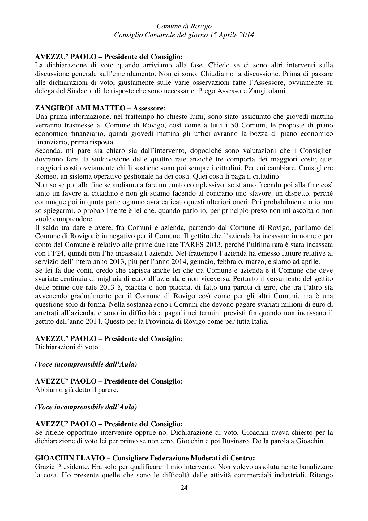 Pagina 24 del verbale