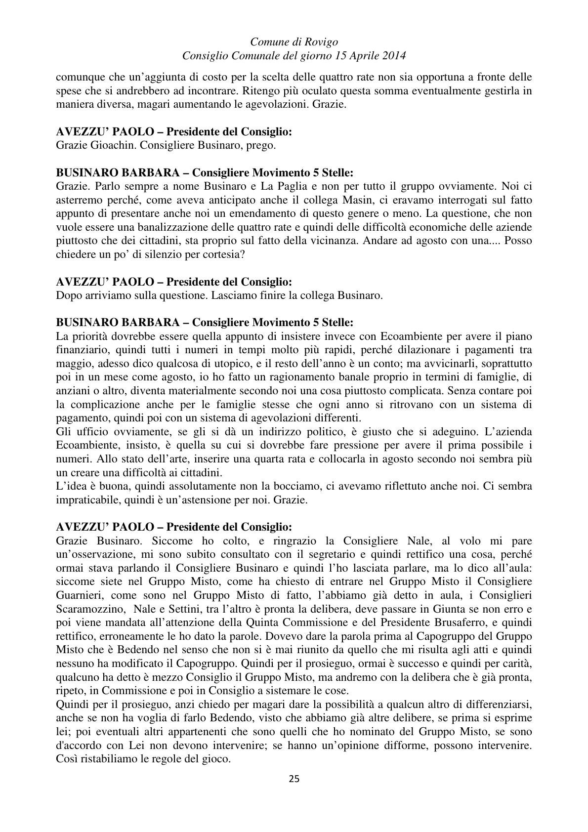 Pagina 25 del verbale