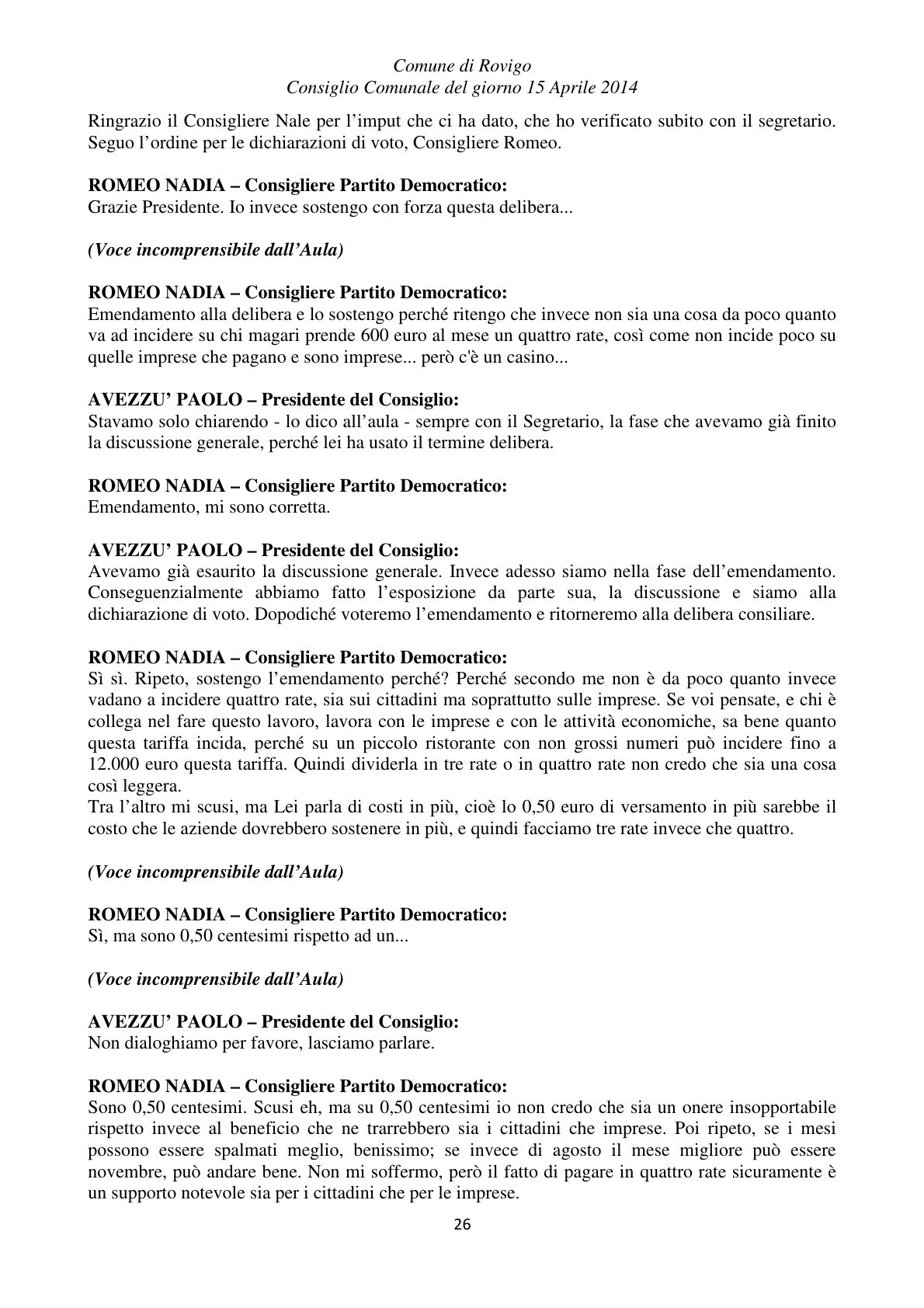 Pagina 26 del verbale